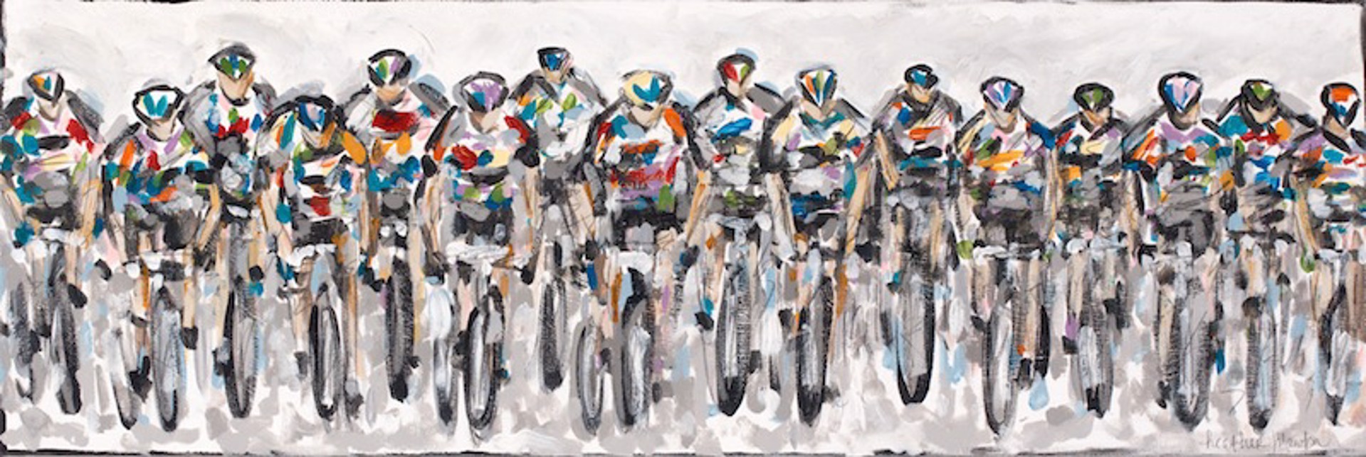 Cyclist Race Starting Line by Heather Blanton