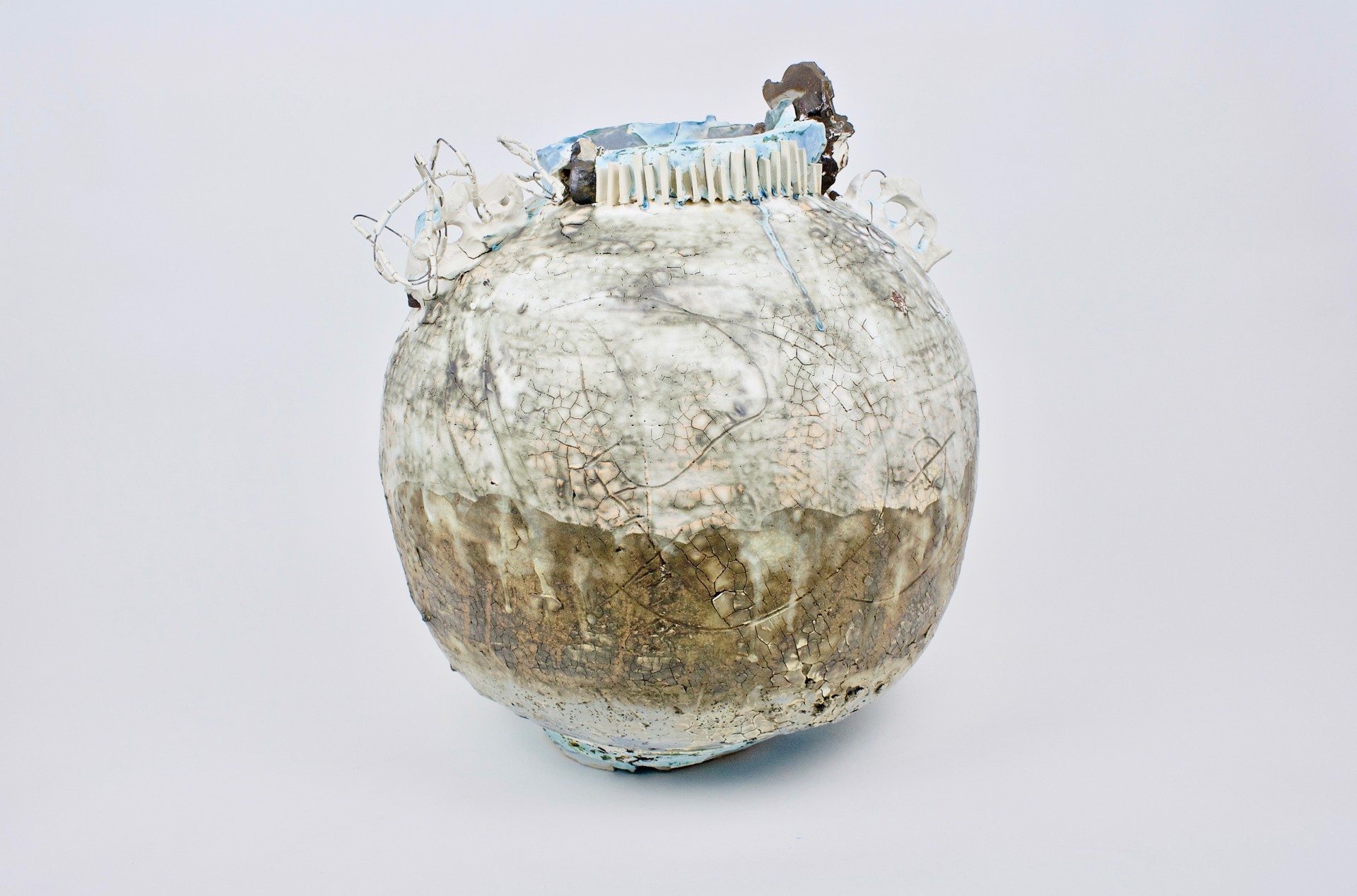 Blue Orb w/Wire & Studio Debris by Ani Kasten