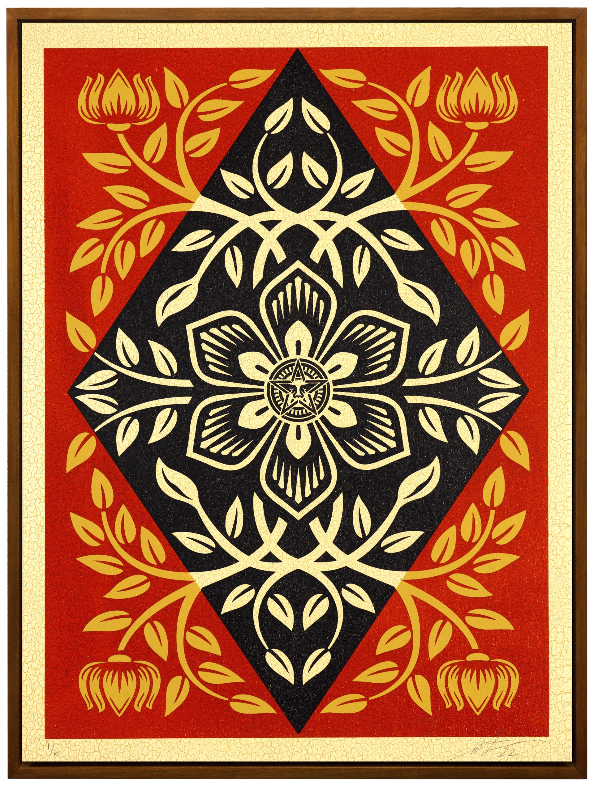 Floral Diamond (Red/Black) by Shepard Fairey / Limited editions