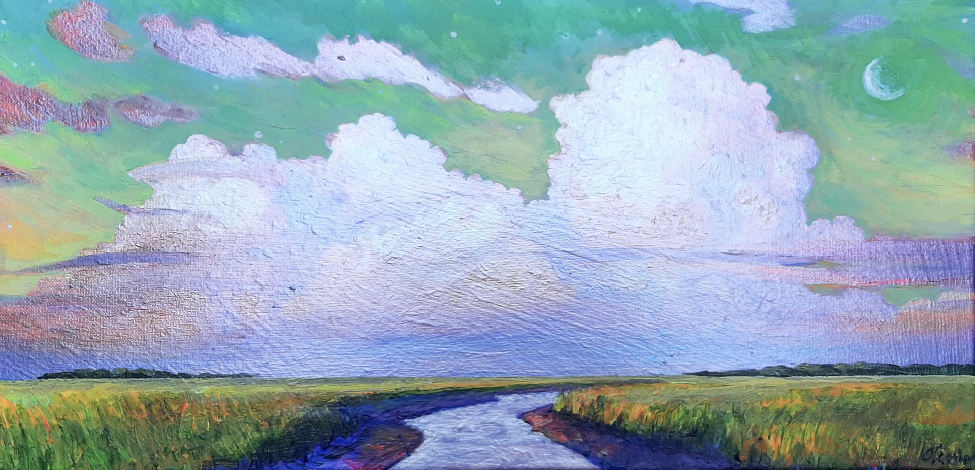 "River of a Dream" original acrylic painting by Olessia Maximenko