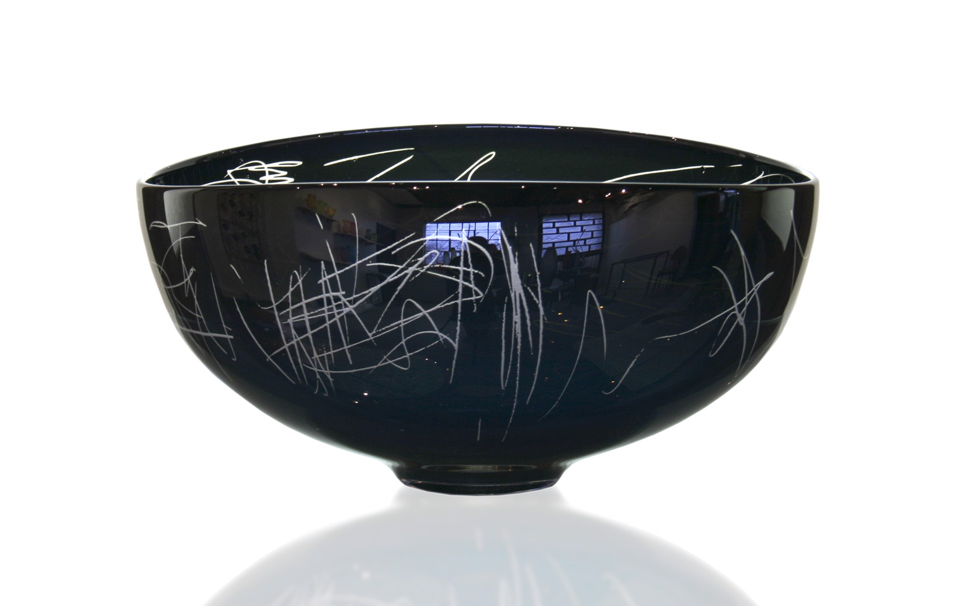 Black Lustre Scribe Bowl by Jeff Goodman Studio