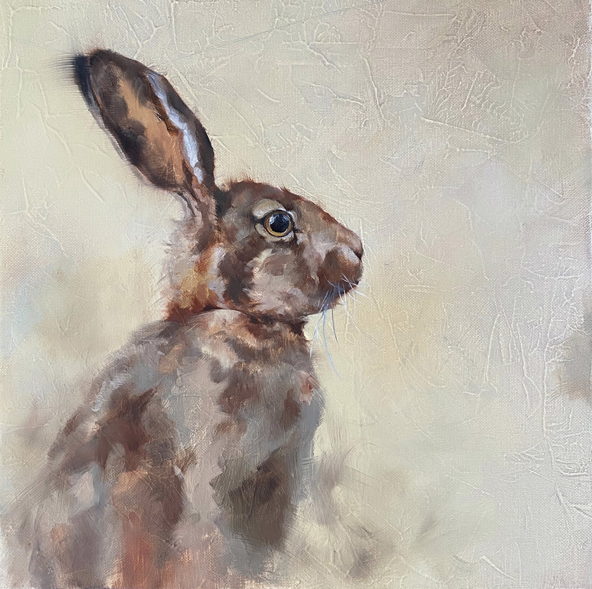 Breath of Spring (brown hare) by Jennifer Anderson