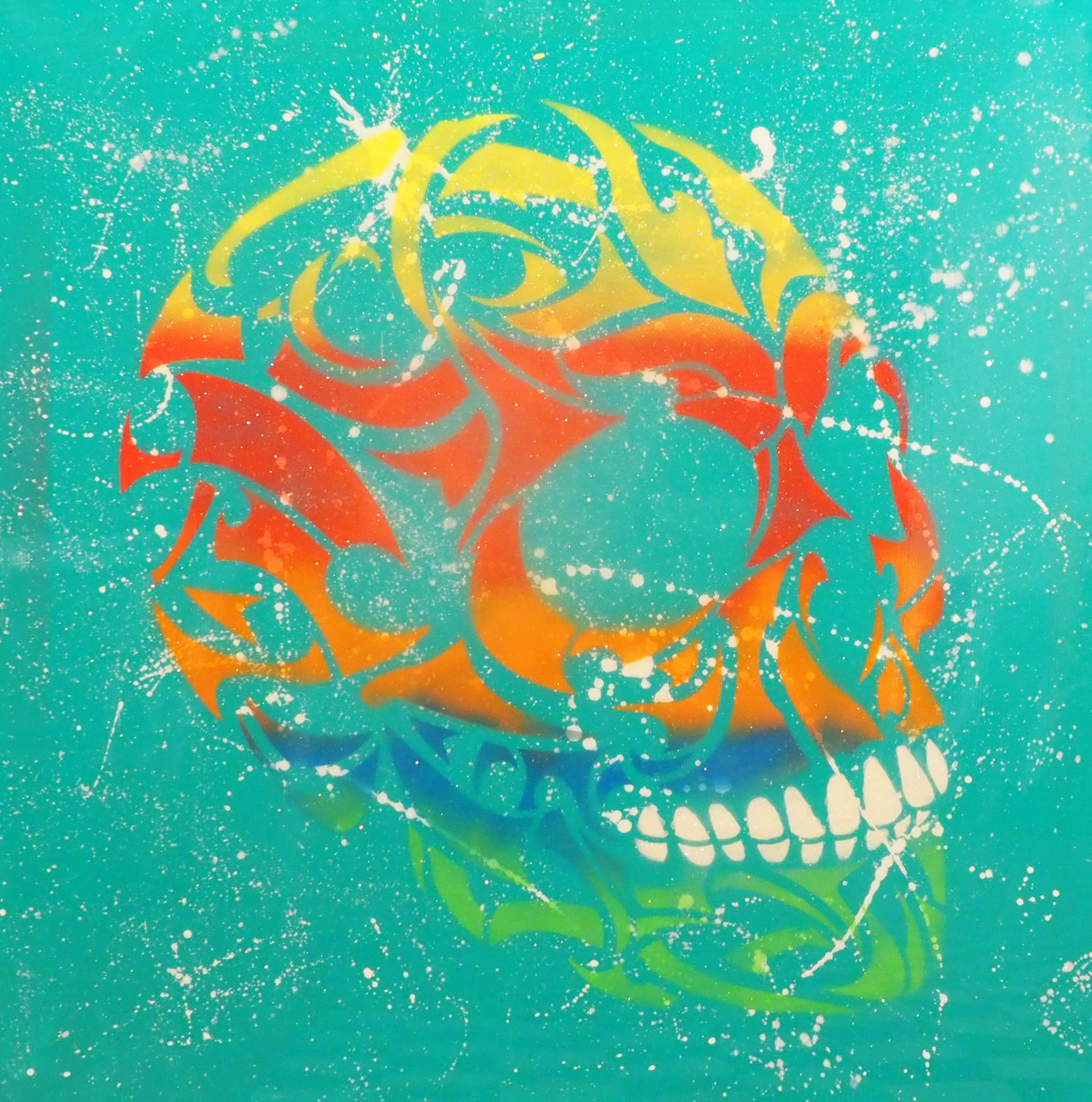 Twisted Skull - Teal by Erick Watson
