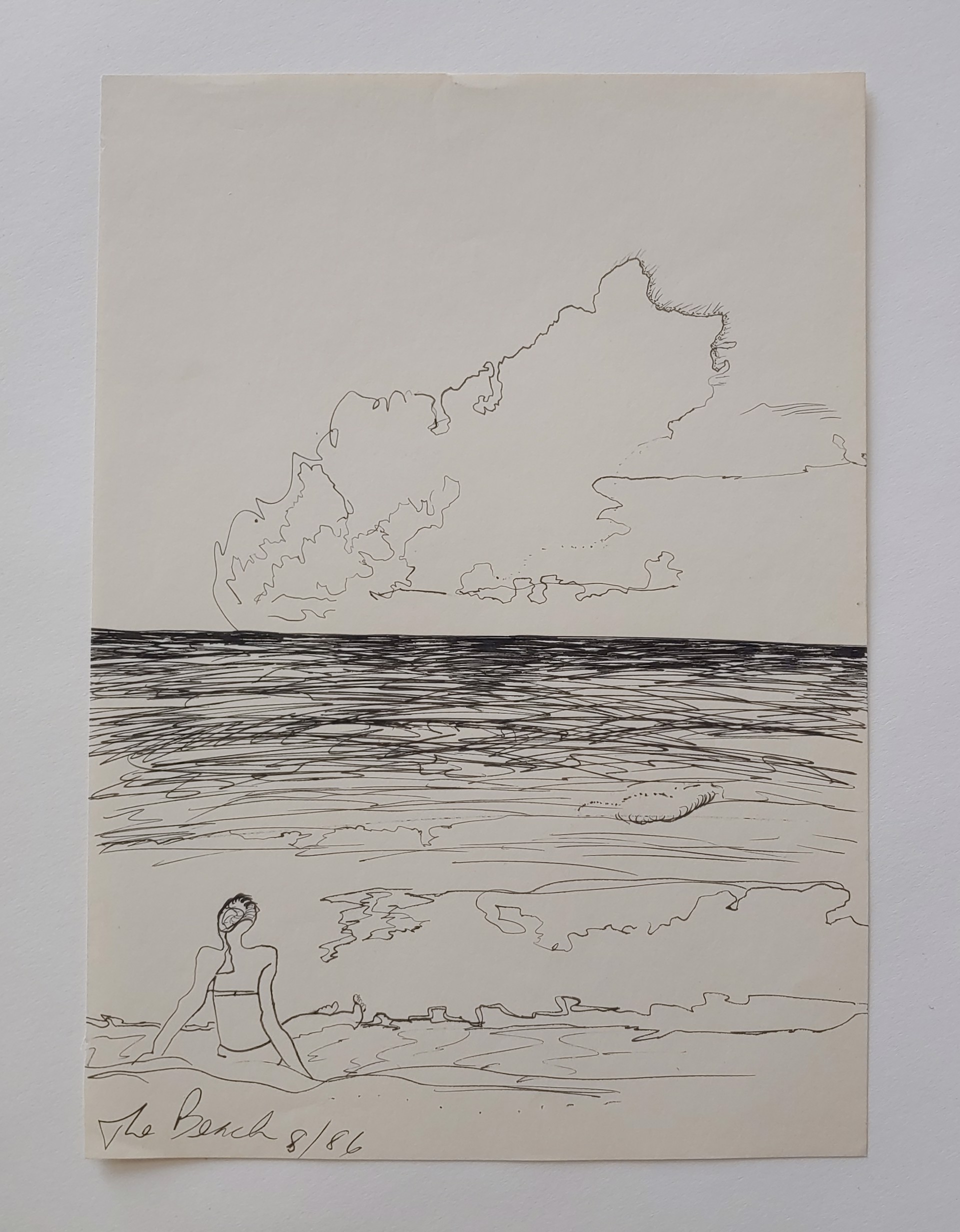 The Beach - Drawing by David Amdur