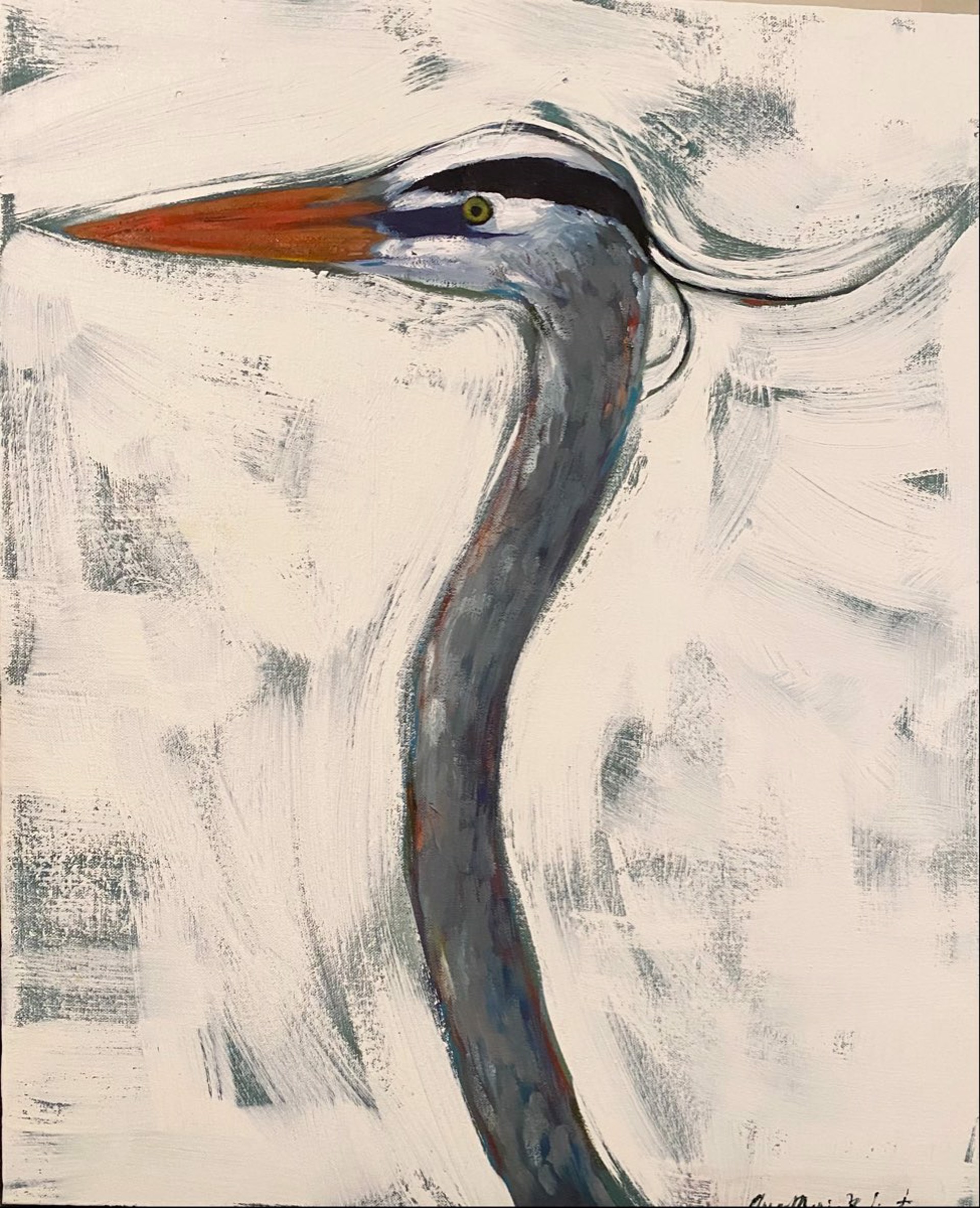 Heron Encounter by Anna-Marie Babington