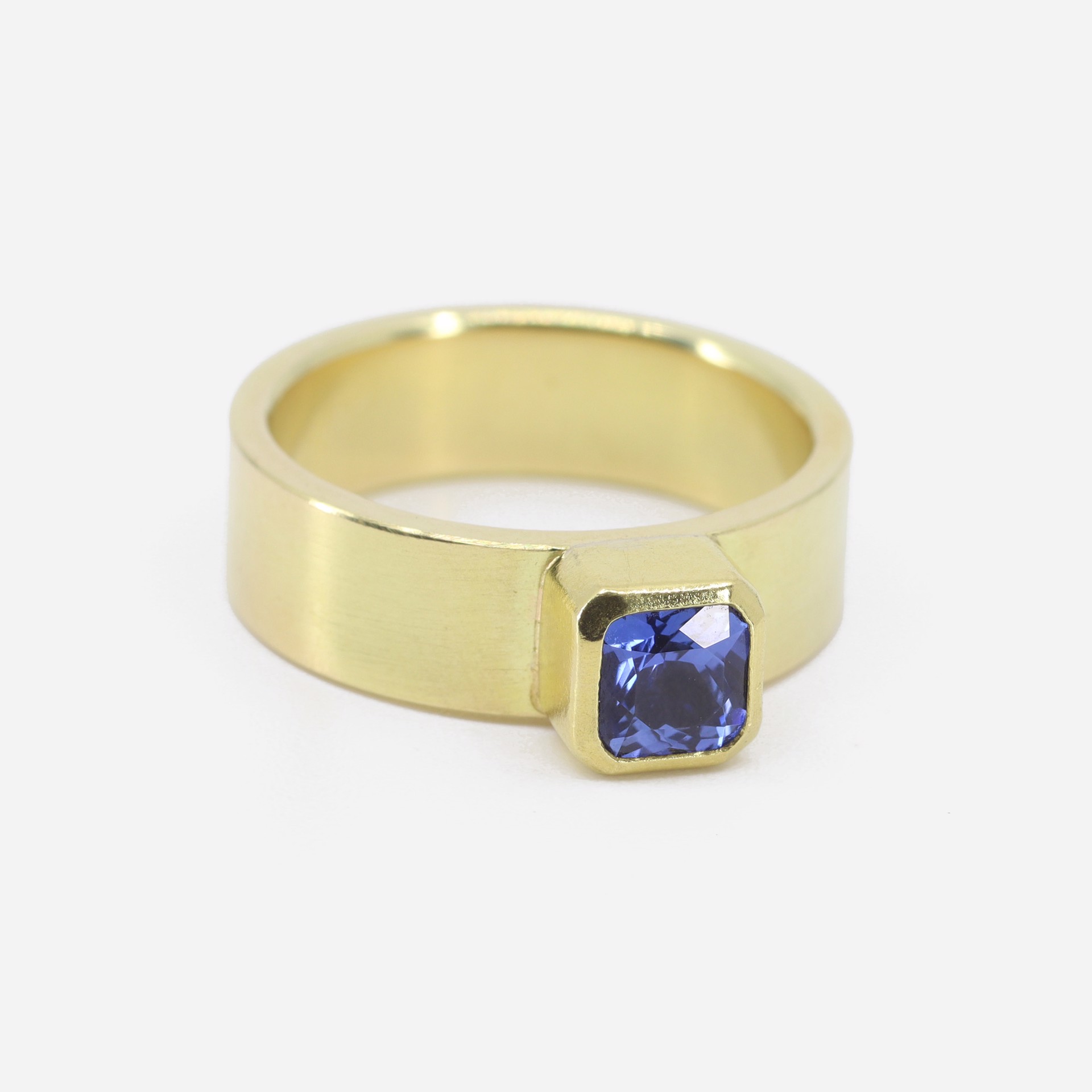 Sapphire Square Wide Band Ring by Sam Woehrmann