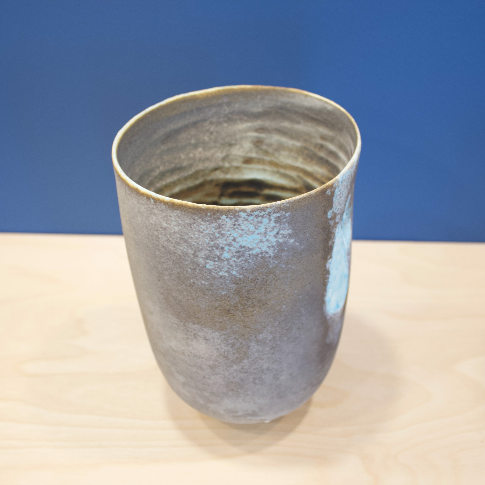Tall Smokey Conical Vessel With Soda Flashings by Jack Doherty