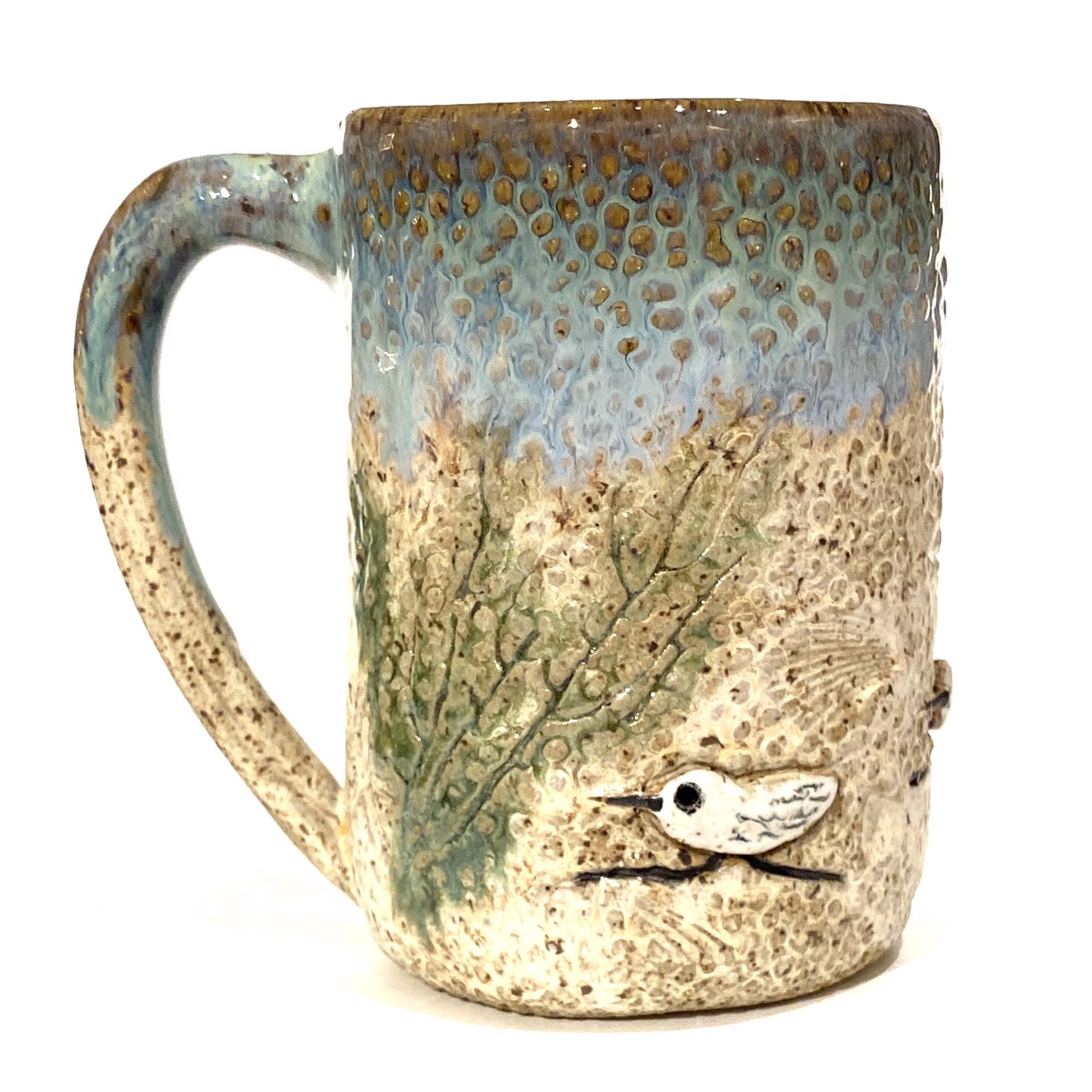 Sandpiper Mug (Green Glaze) by Jim & Steffi Logan