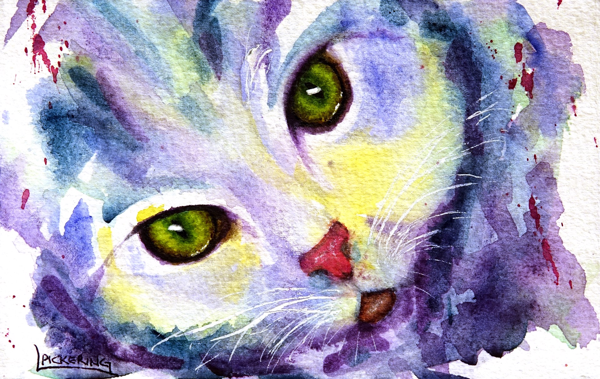 Olive Eyed Kitty by Laura Pickering