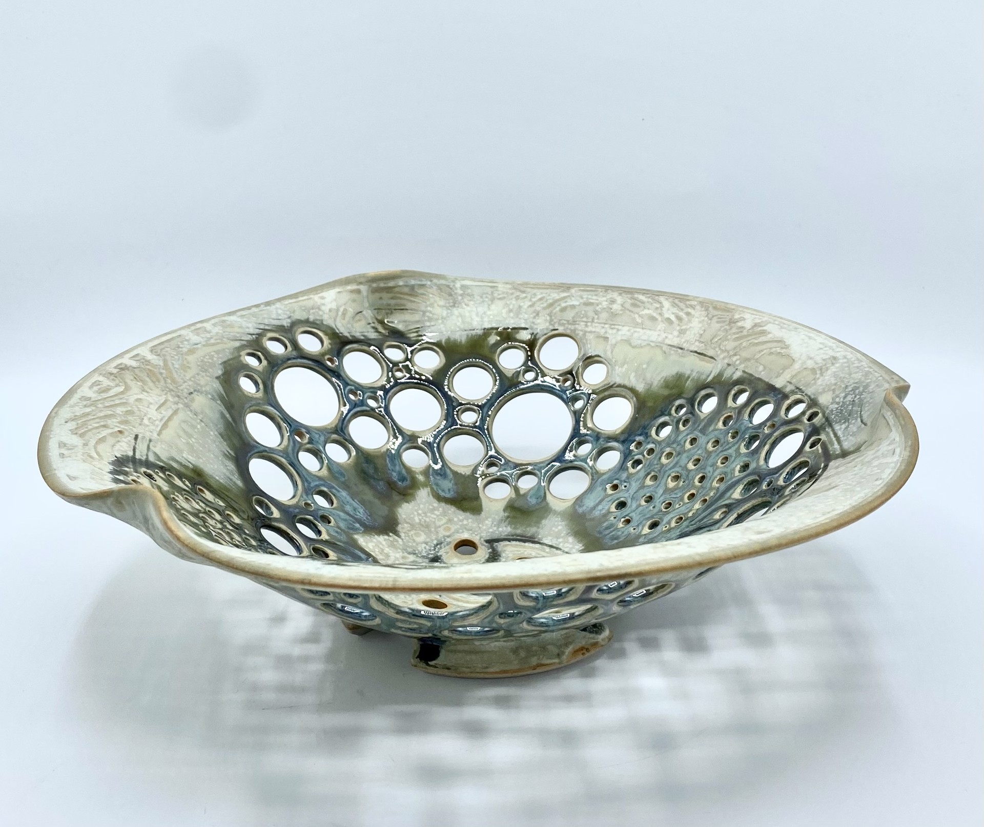 Medium Bowl with Holes by J. Wilson Pottery