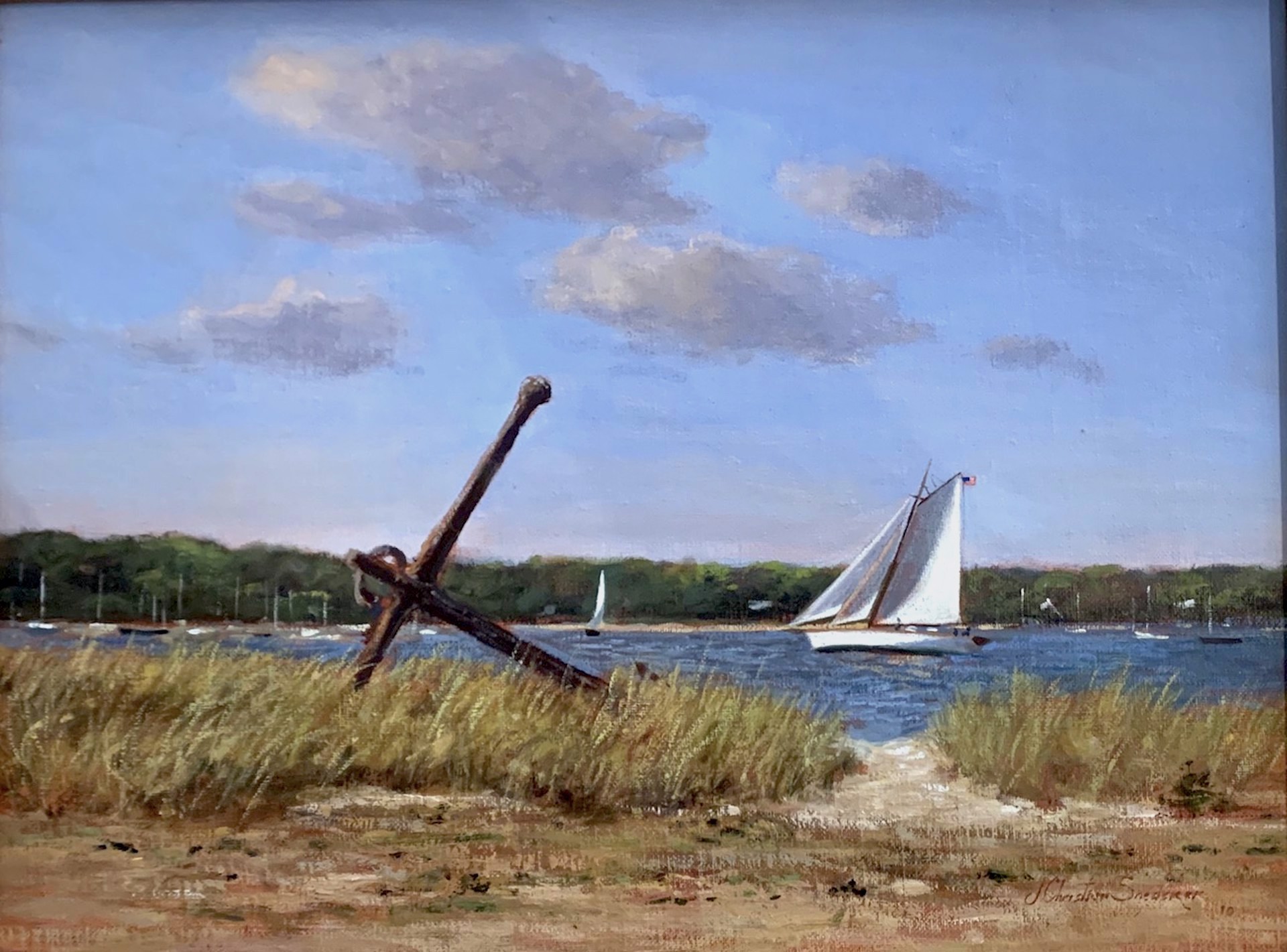 Vineyard Haven, Anchor and Sail by J. Christian Snedeker