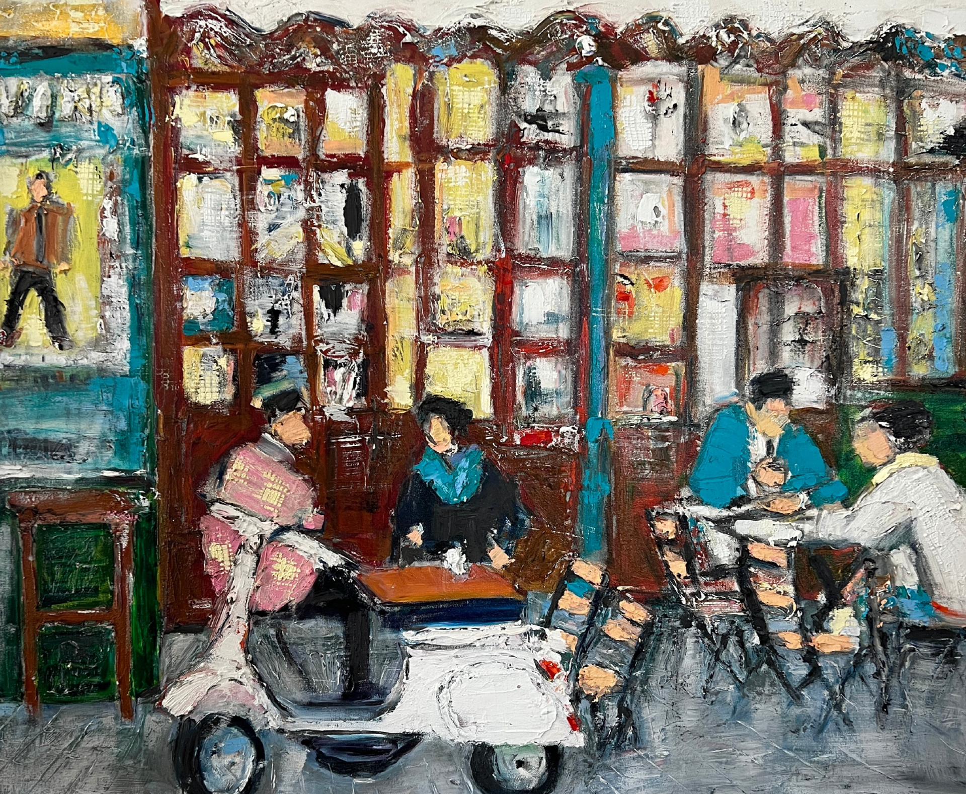 Cafe with Scooter by Ana Guzman