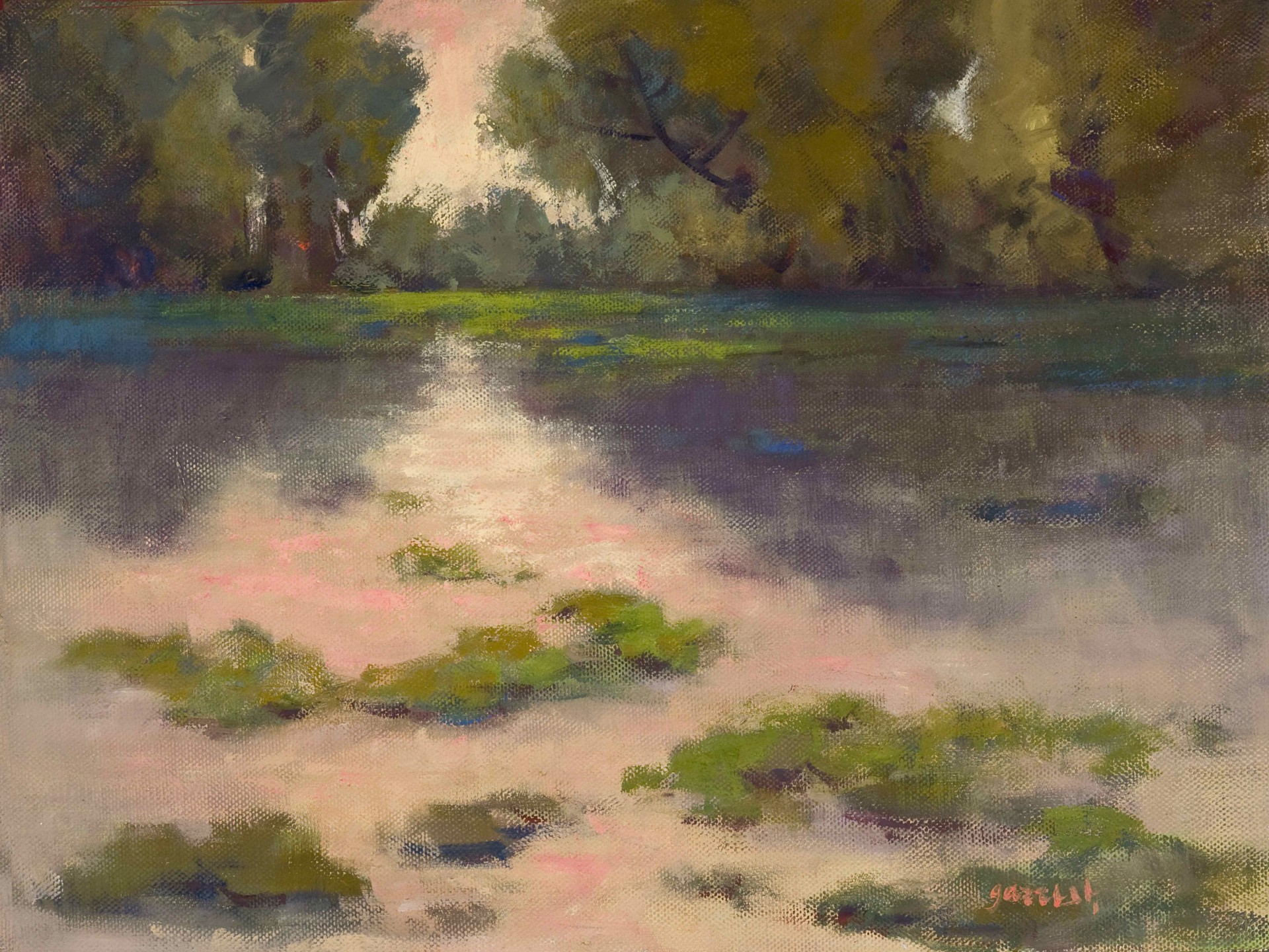 "Lilly Pads" original oil painting by Mary Garrish