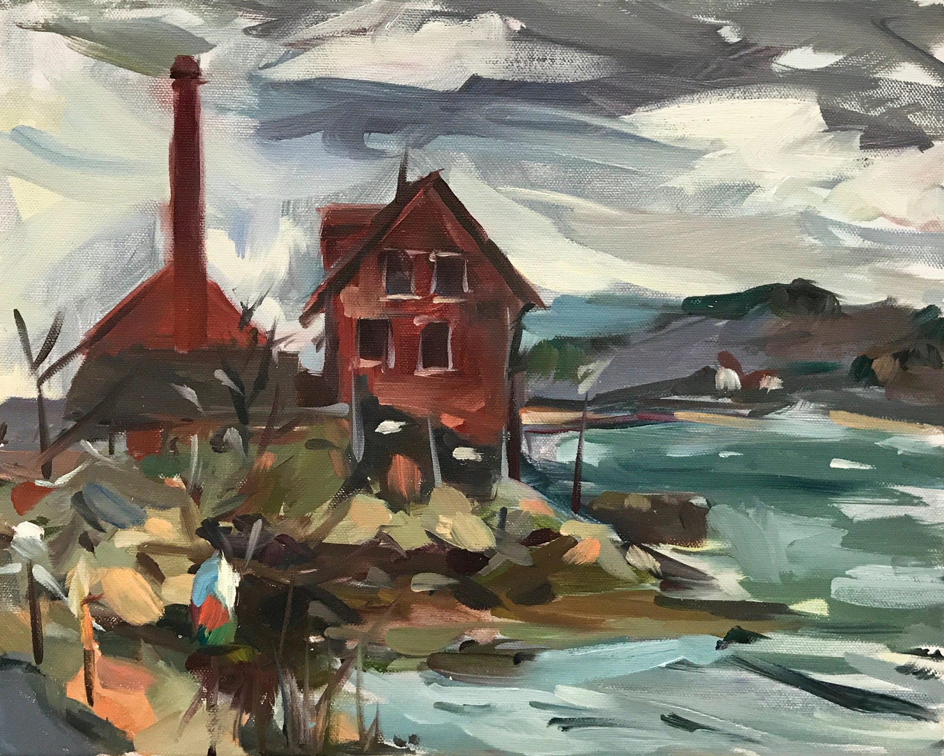 Paint Factory on a Windy Day by Vanessa Michalak