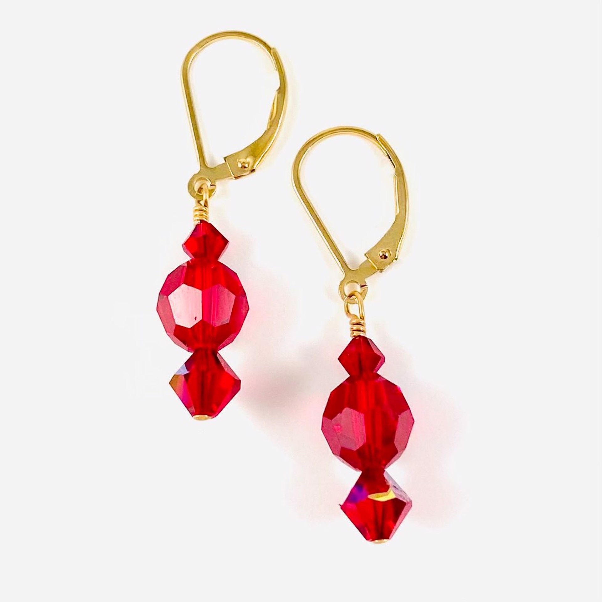 Red Swarovski Crystal Earrings SHOSH21-8 by Shoshannah Weinisch
