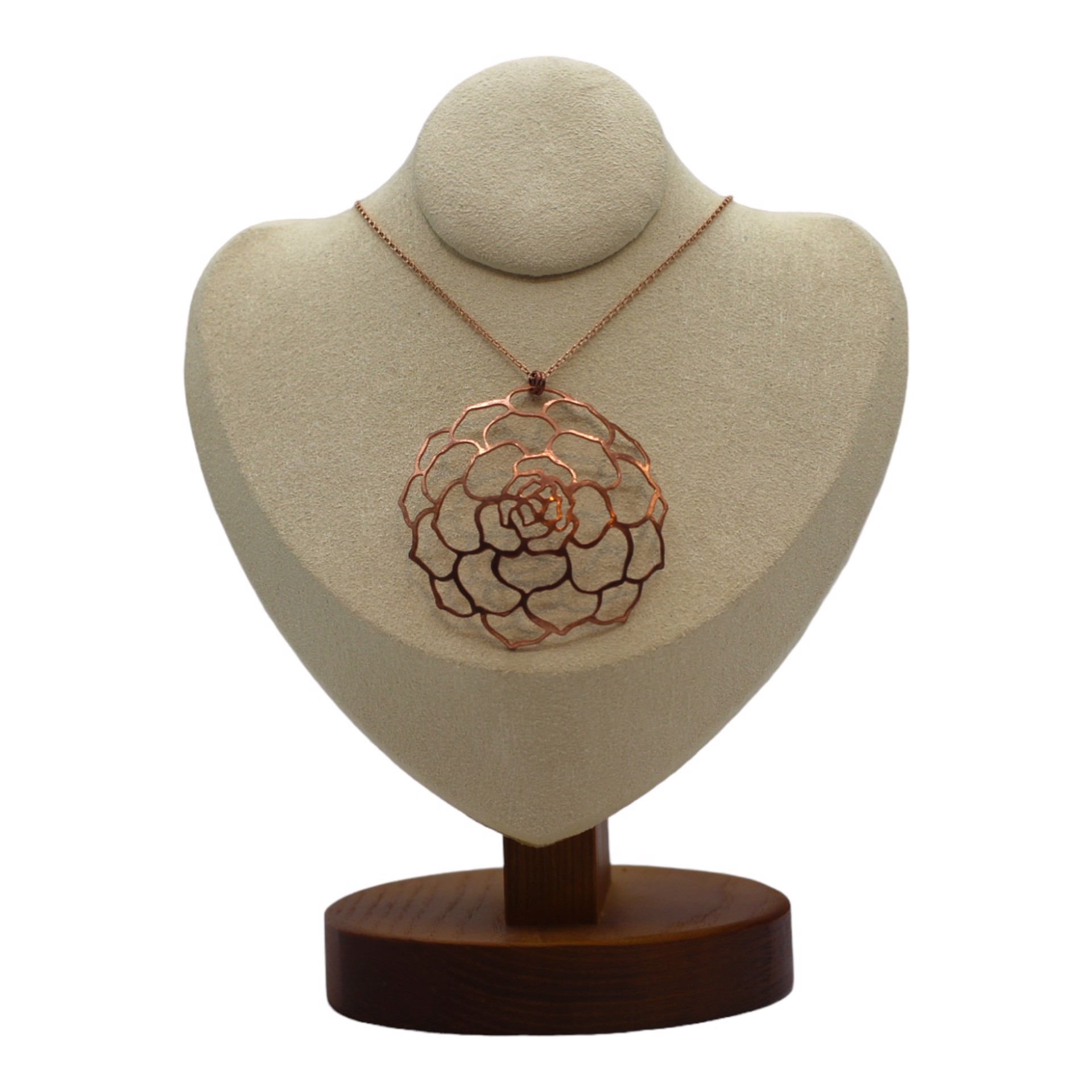 Copper Rose Gold Flower Cut Necklace by Sadee Crum