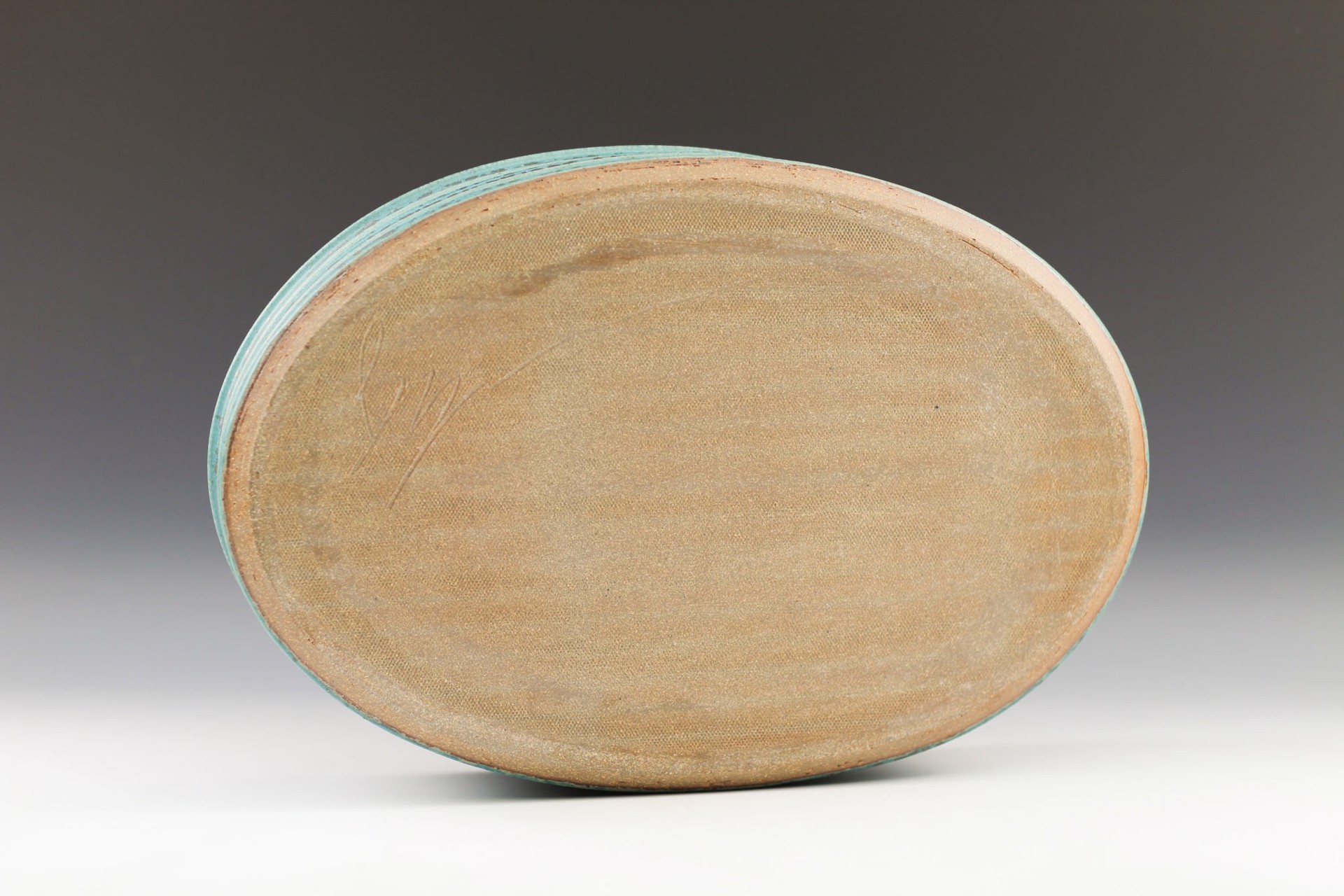 Turquoise Black Oval Platter by Winthrop Byers