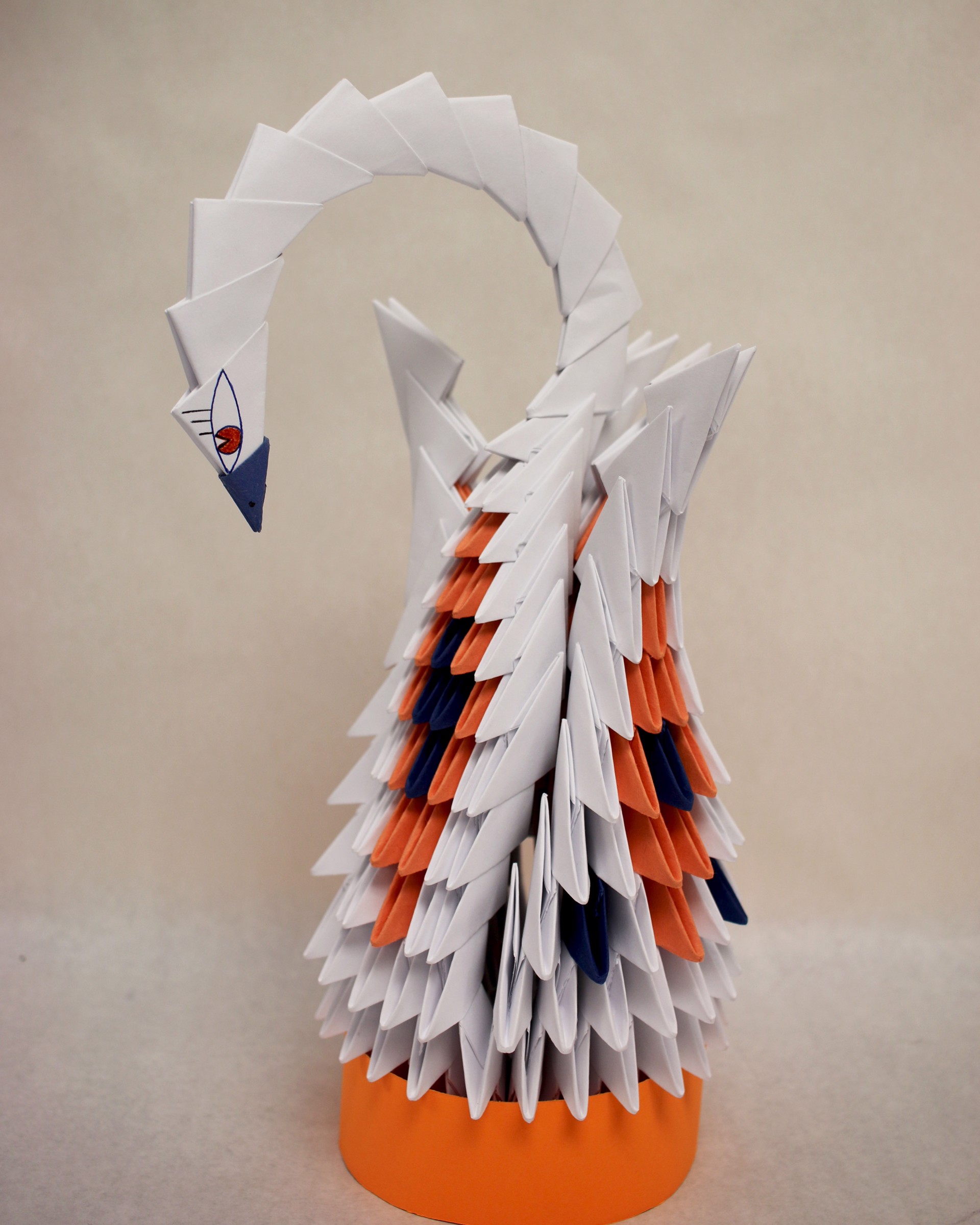 Paper Swan, Orange & Blue by Esequiel Padilla
