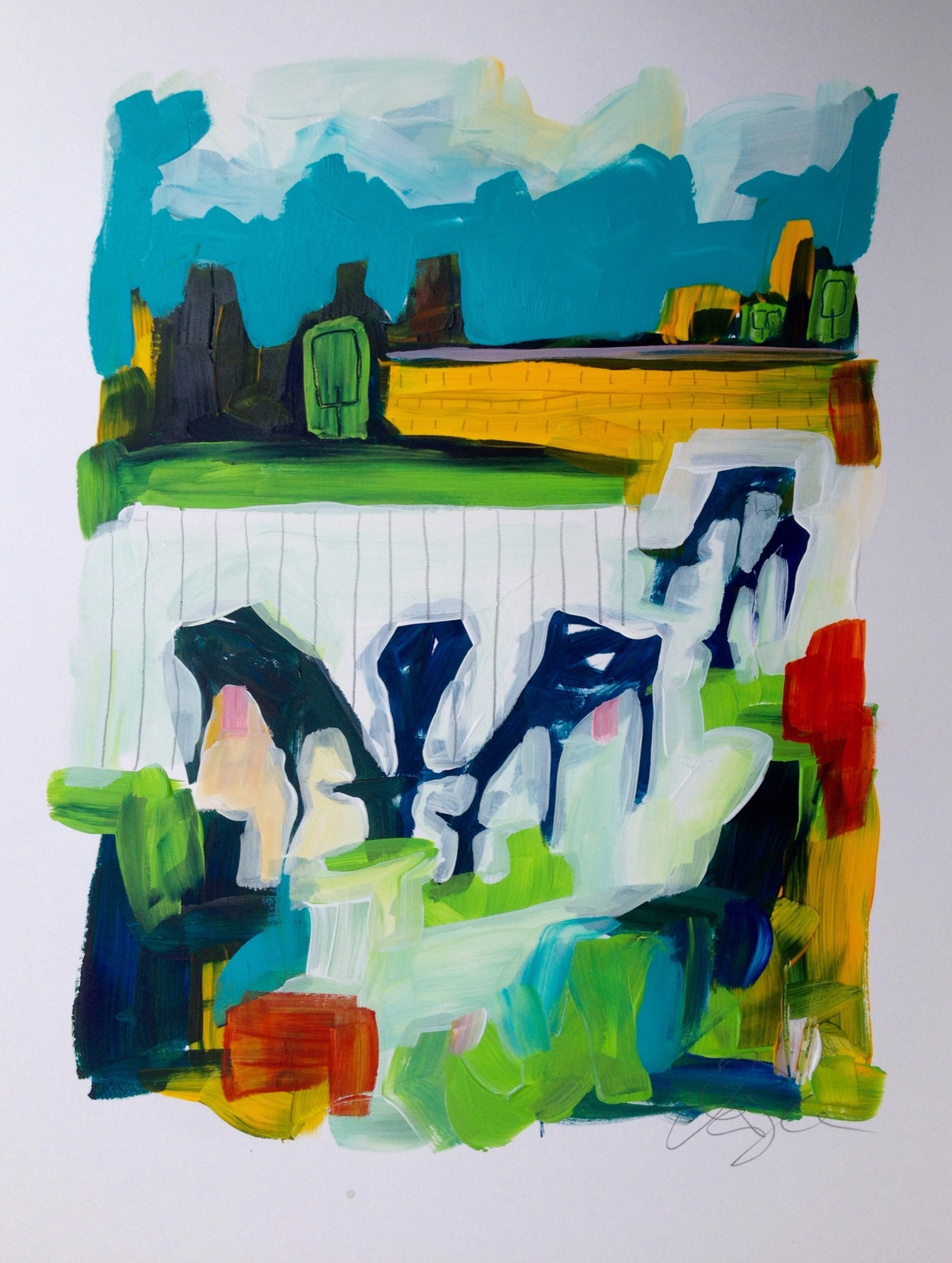 Vaches Bleues avec de Veaux by Rachael Van Dyke