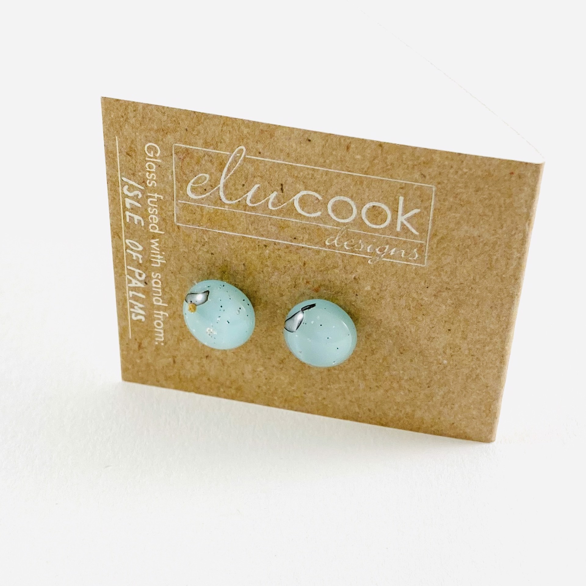 Button earrings, 8r by Emily Cook