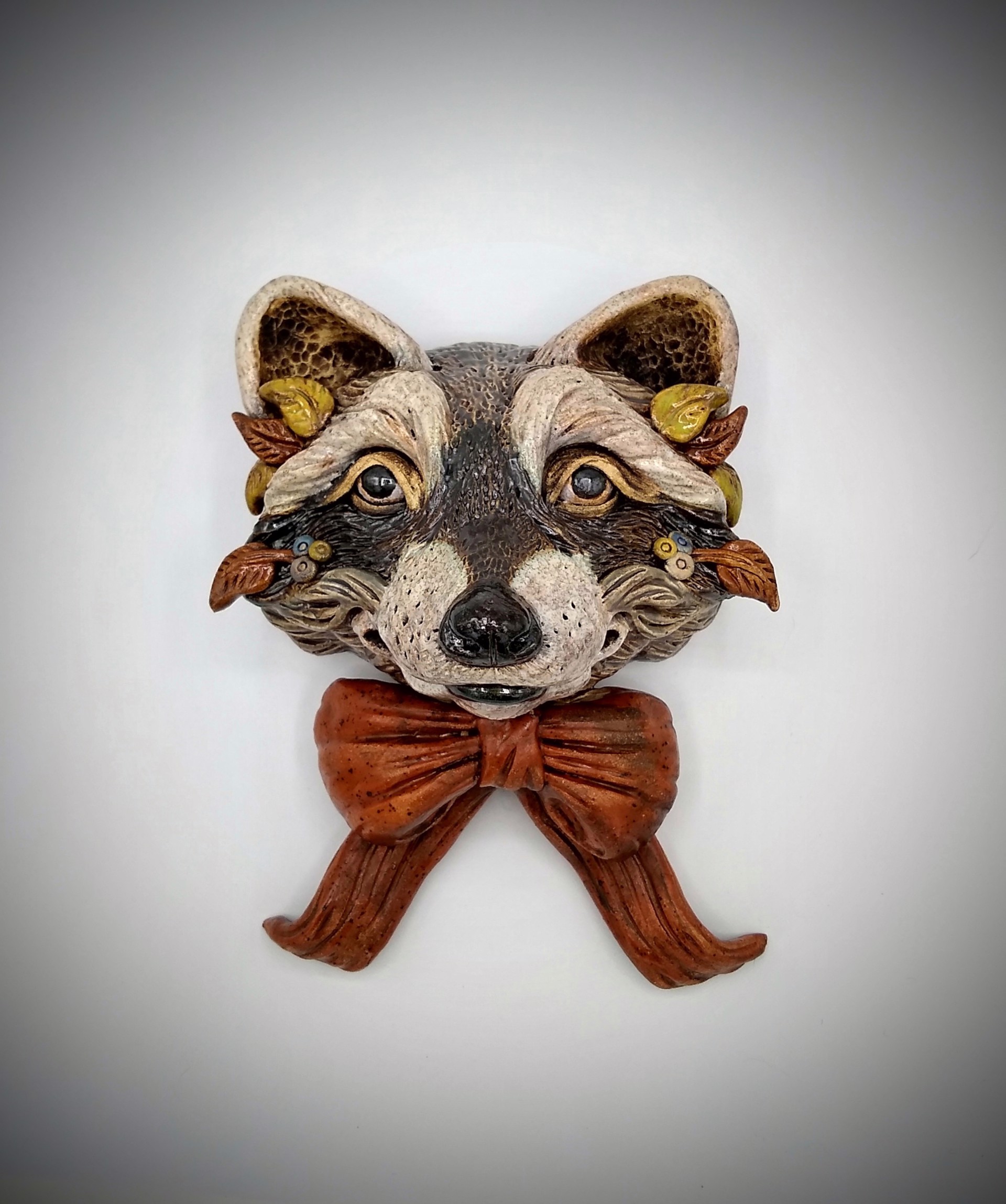 Speckled Tie Raccoon by Cheryl Quintana