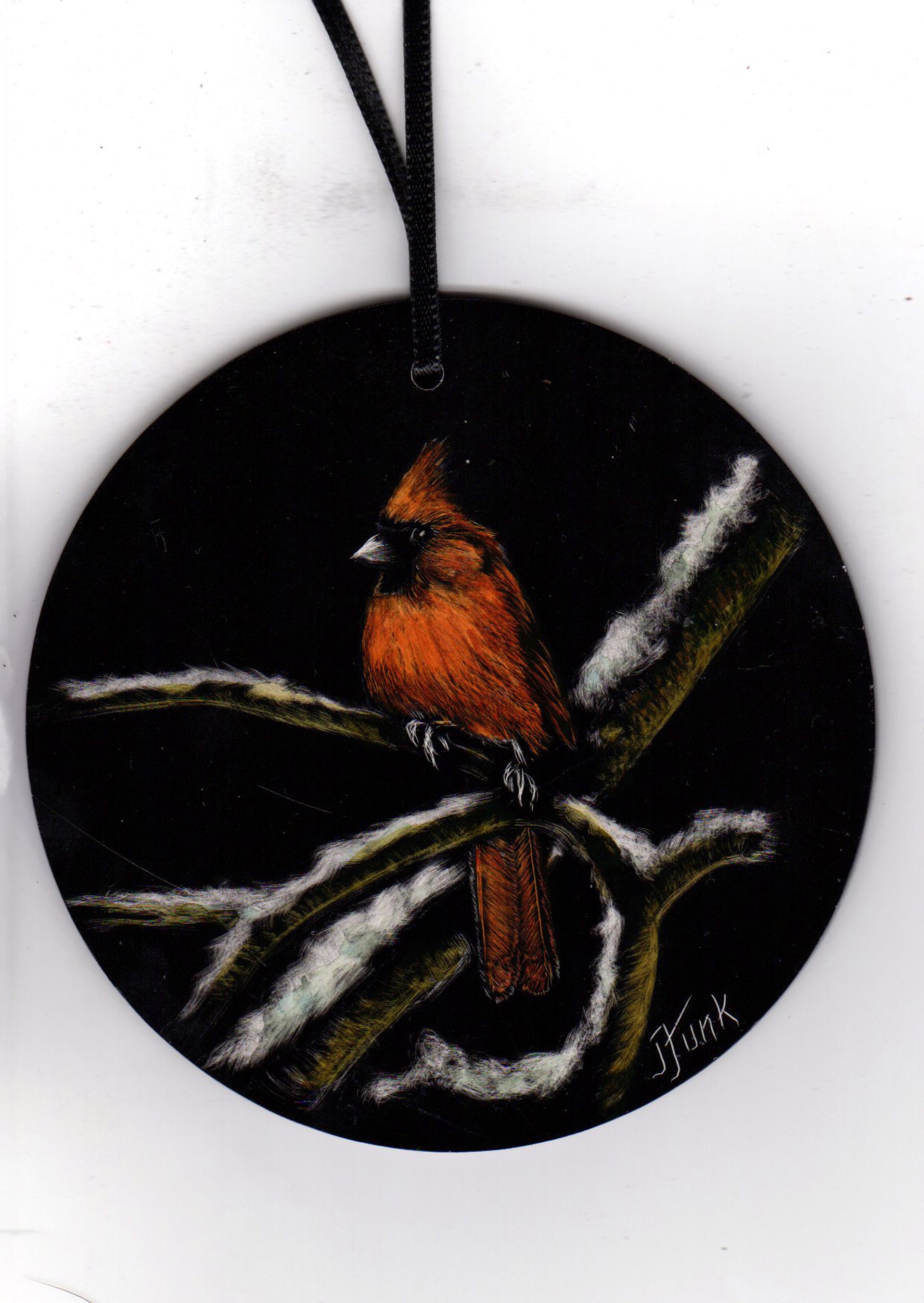 Fire - Cardinal - Ornament by Janet Funk