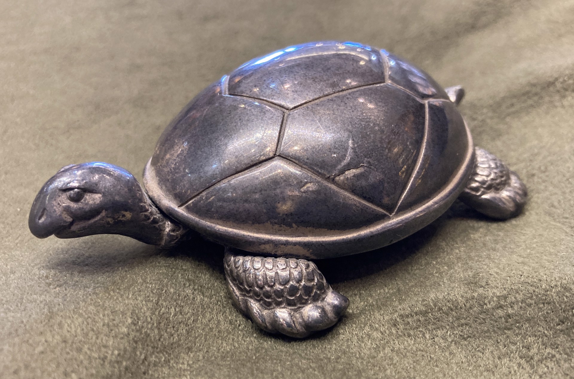 Reed and Barton Silver Turtle Music Box by Rob Pitzer's Private Collection