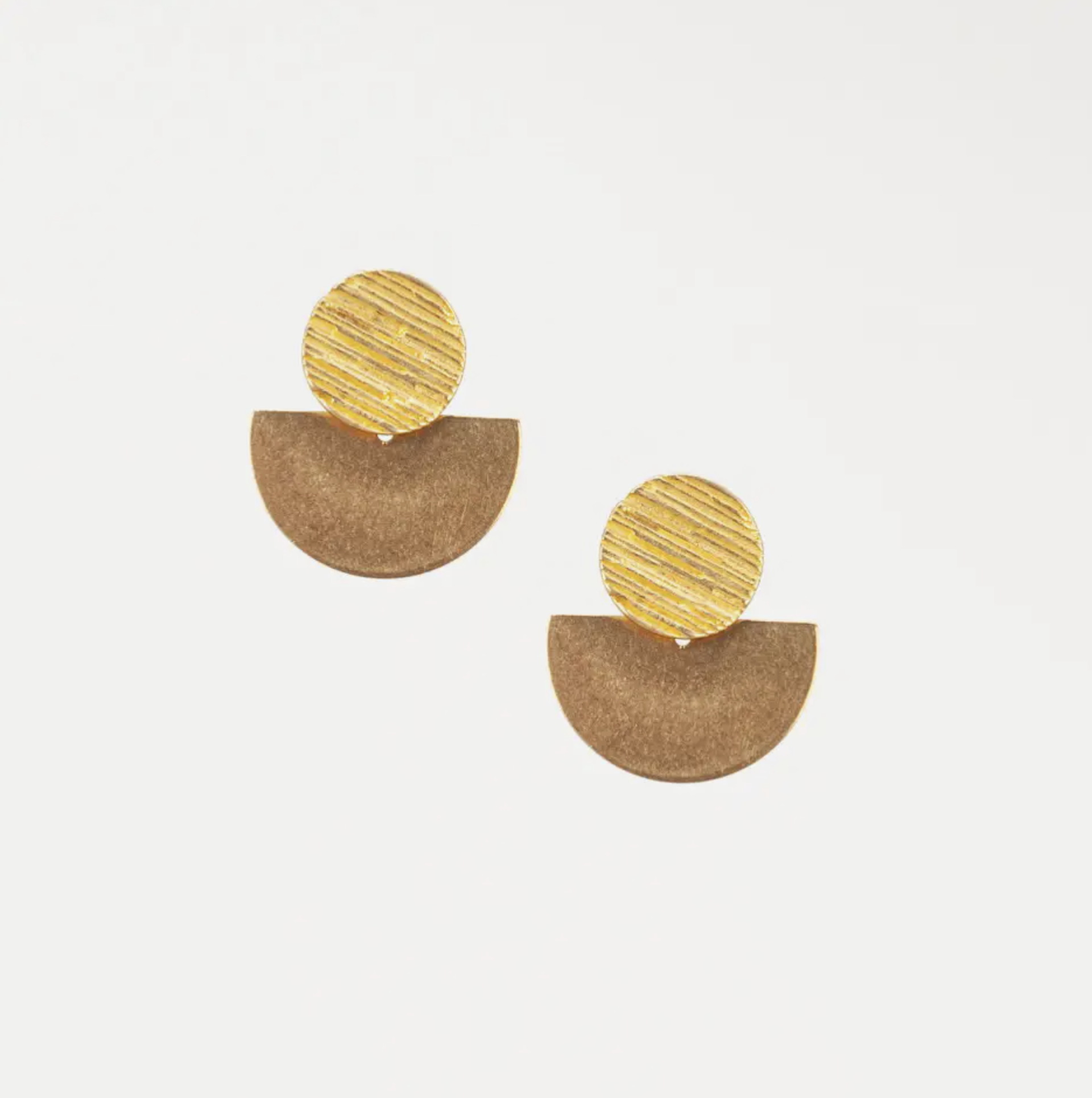 Circle & Half Post Earrings by Altiplano