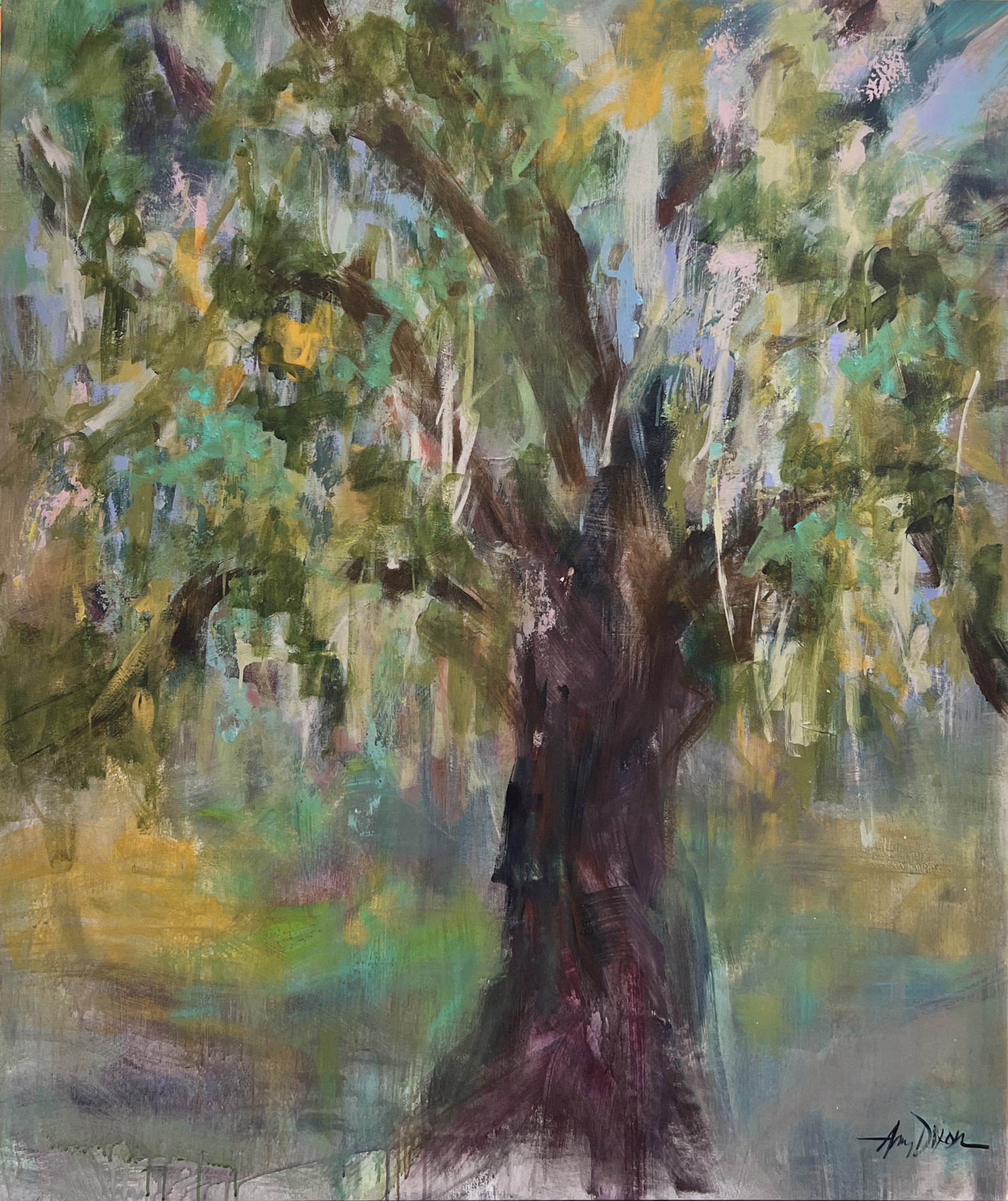 "If Oaks Could Tell Stories" original mixed media painting by Amy Dixon