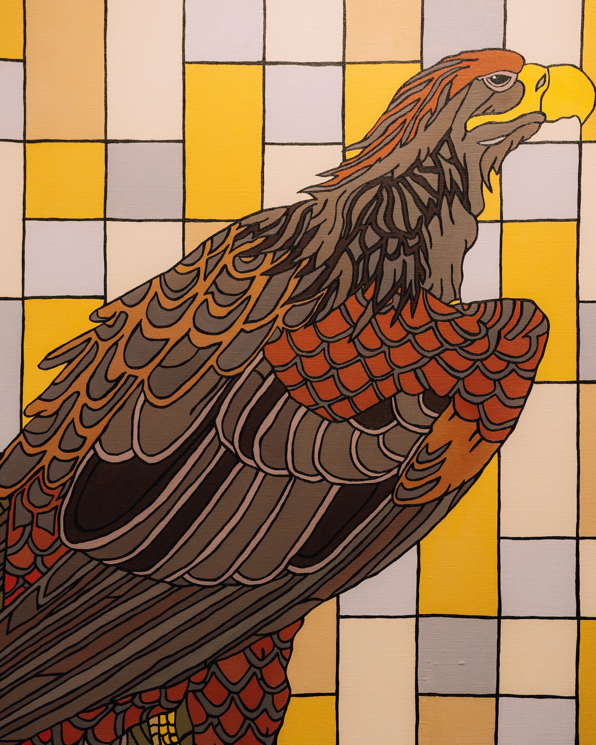 A Hawk, after painting by Ohara Koson by Sophie Pulvers