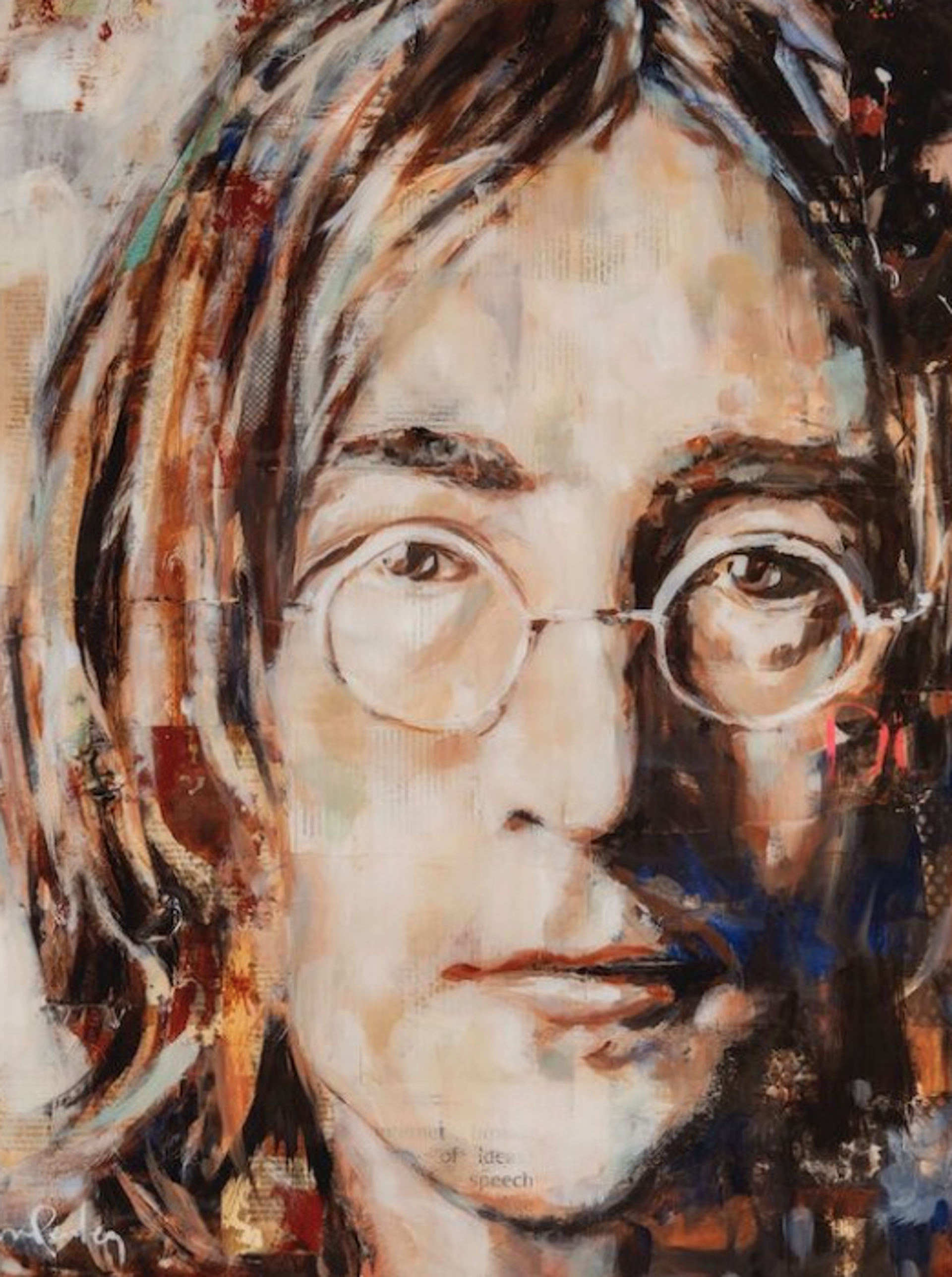 John Lennon 24x18 Print 1 by Carrie Penley