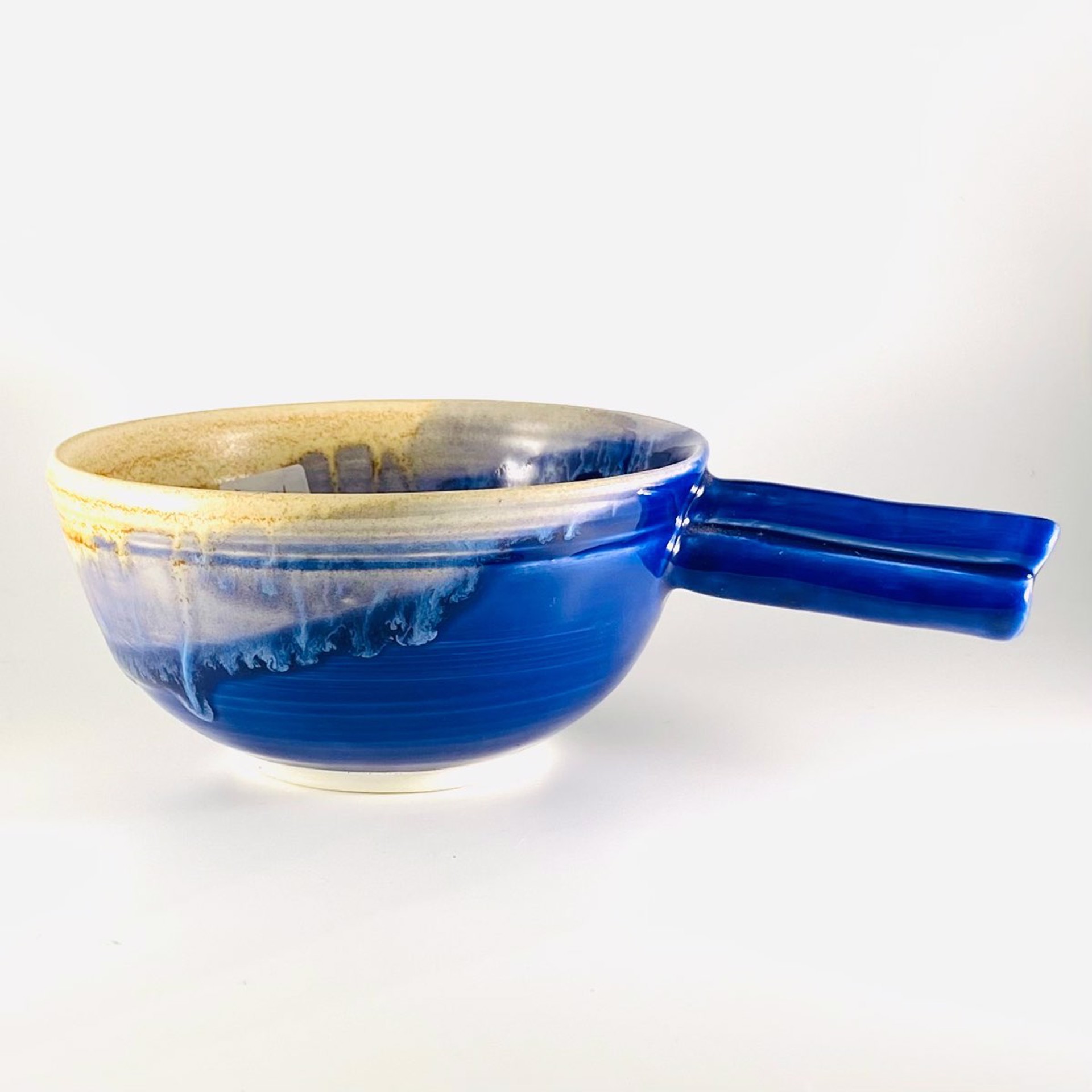 IO22-10 Cobalt Soup Bowl with Handle by Ilene Olanoff