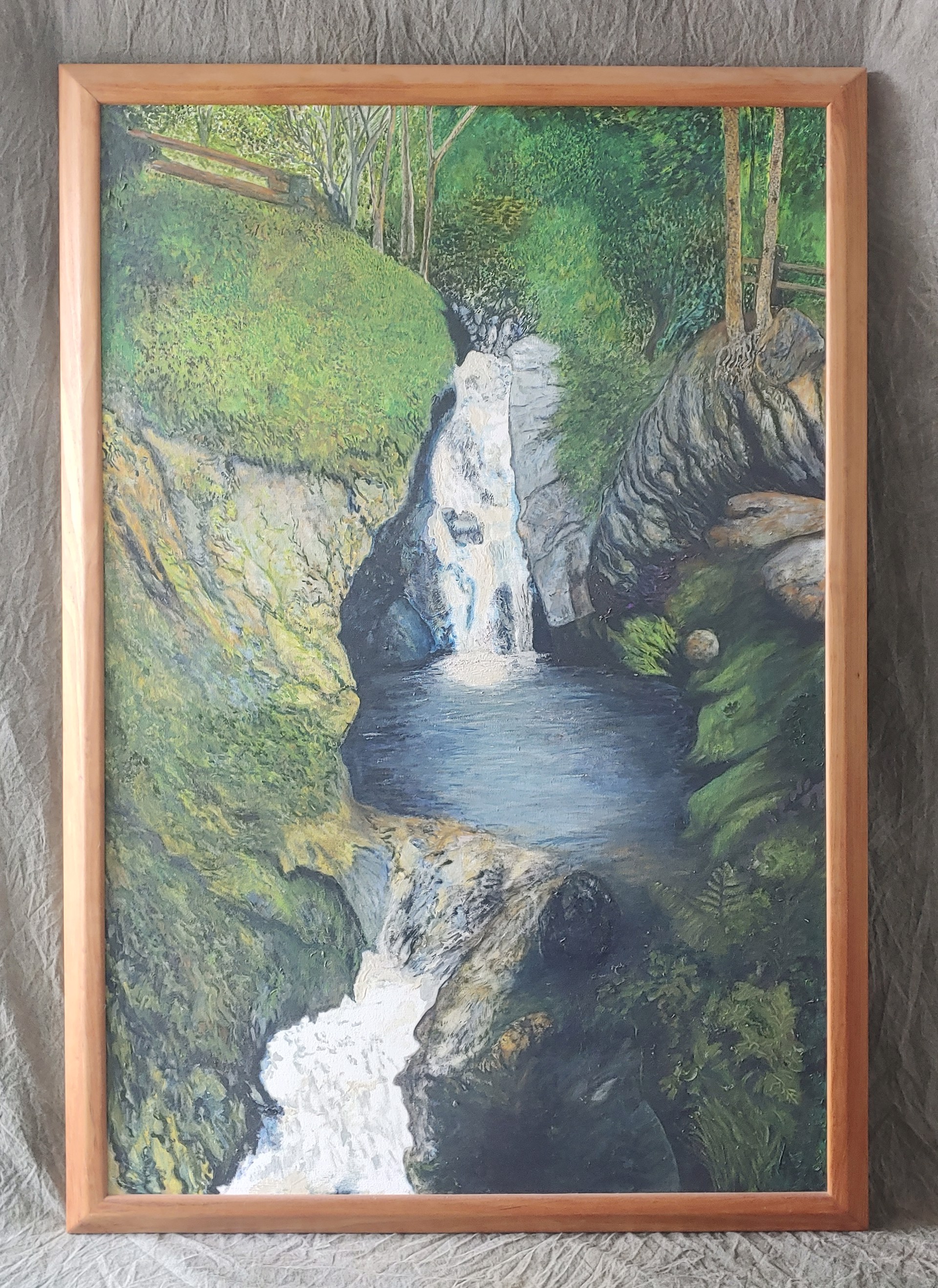 Texas Falls, Vermont - Painting by David Amdur