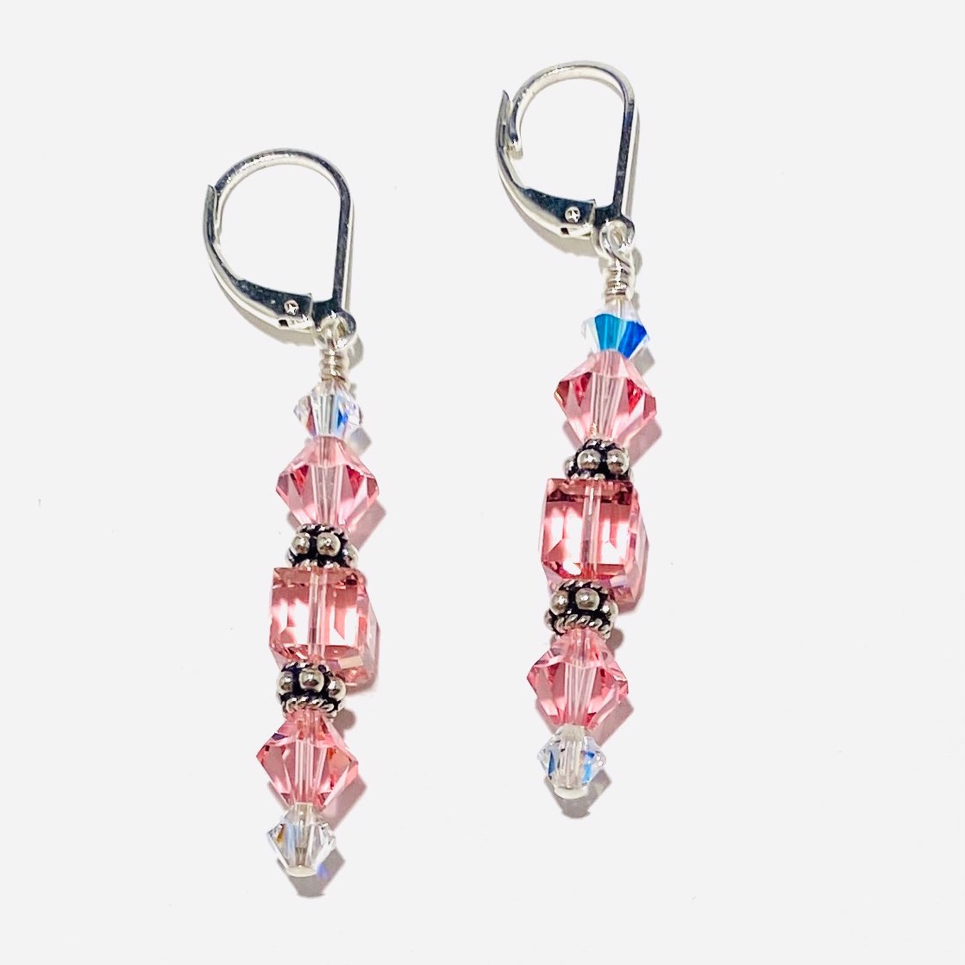 Pink Swarovski Crystal Earrings SHOSH23-28 by Shoshannah Weinisch