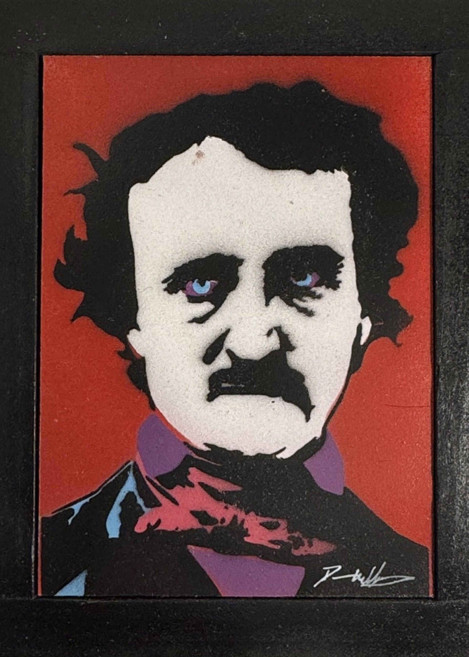 Warhol Poe, White on Red by Dennis Wells