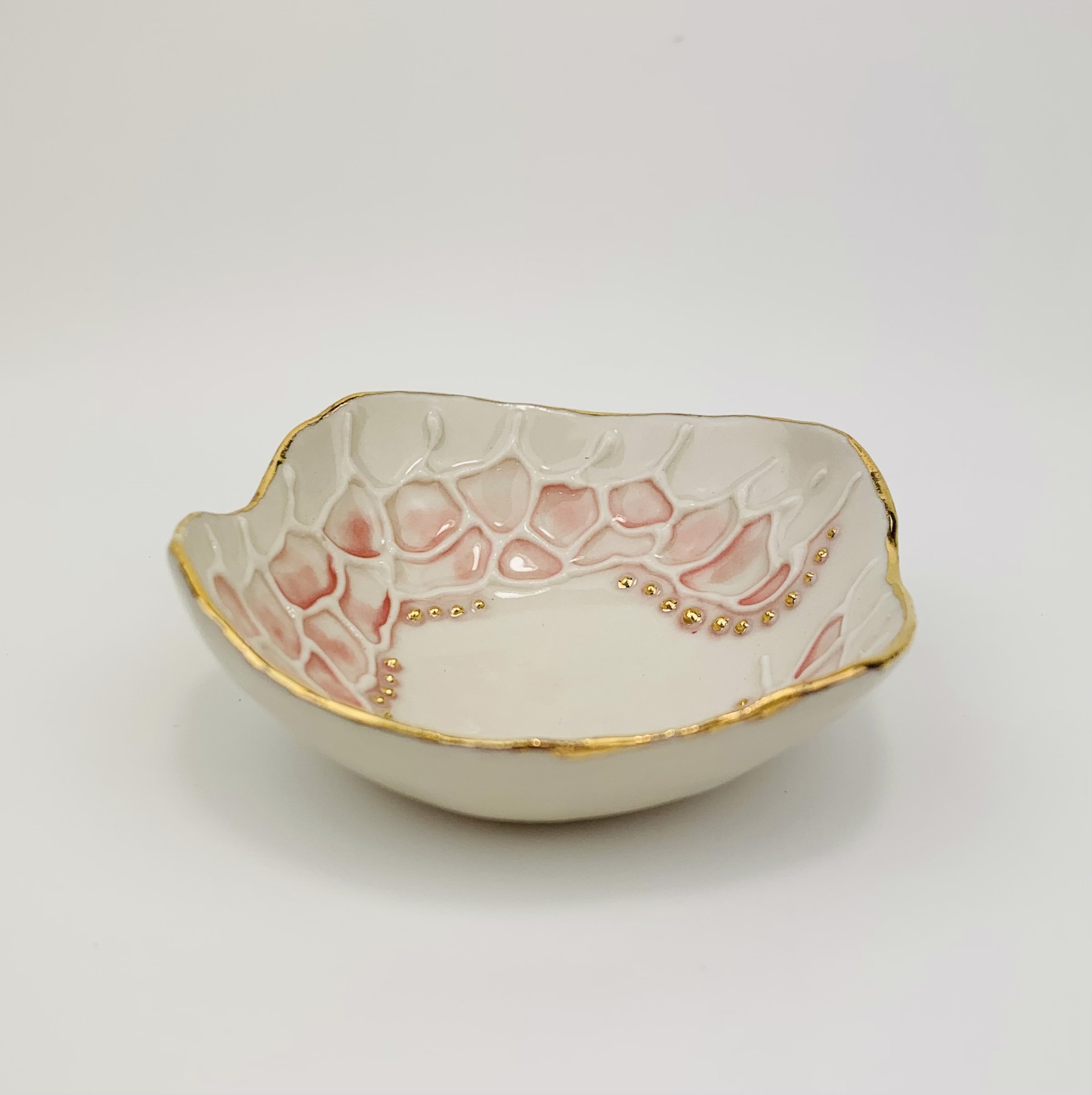 Red Cream Small Bowl by Maria Bruckman