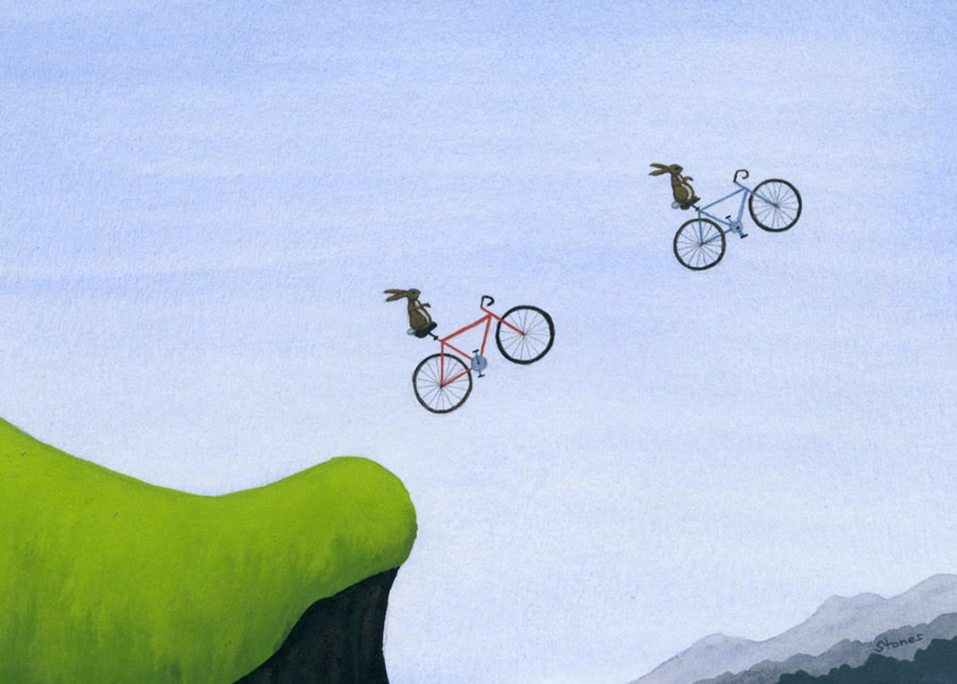 Rabbits With Bicycles by Greg Stones