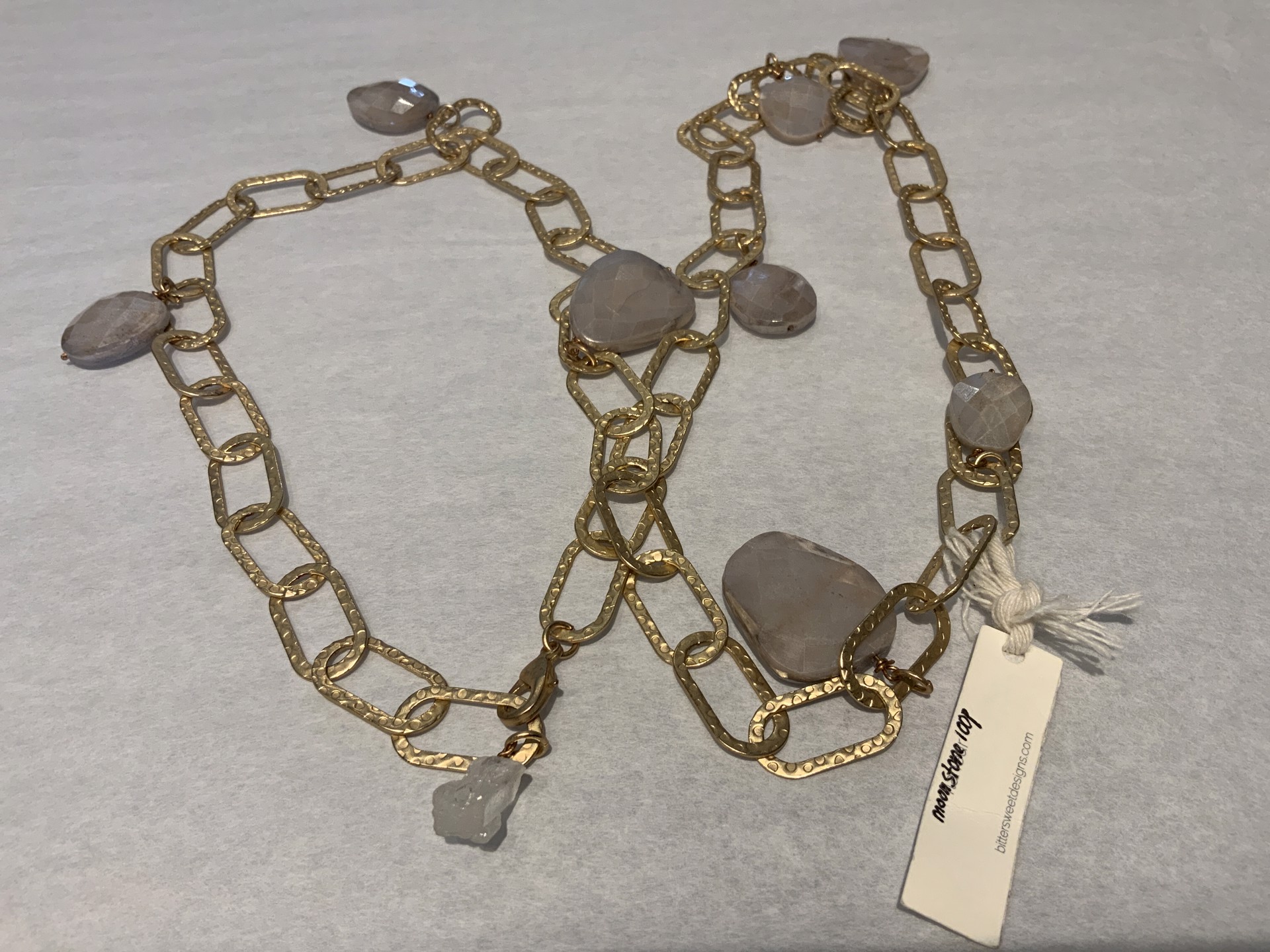 Loop Moonstone Necklace by Bittersweet Designs