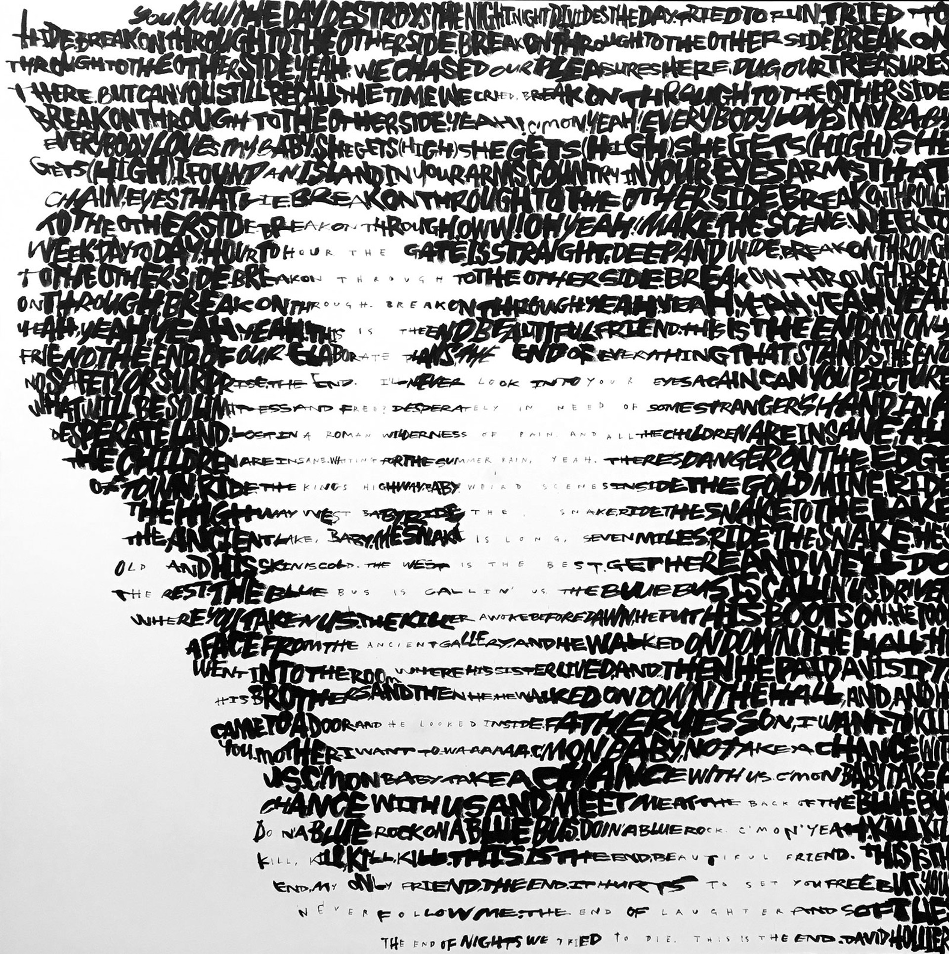 Jim Morrison (Text: 'Break on Through' and 'The End' by The Doors) by David Hollier