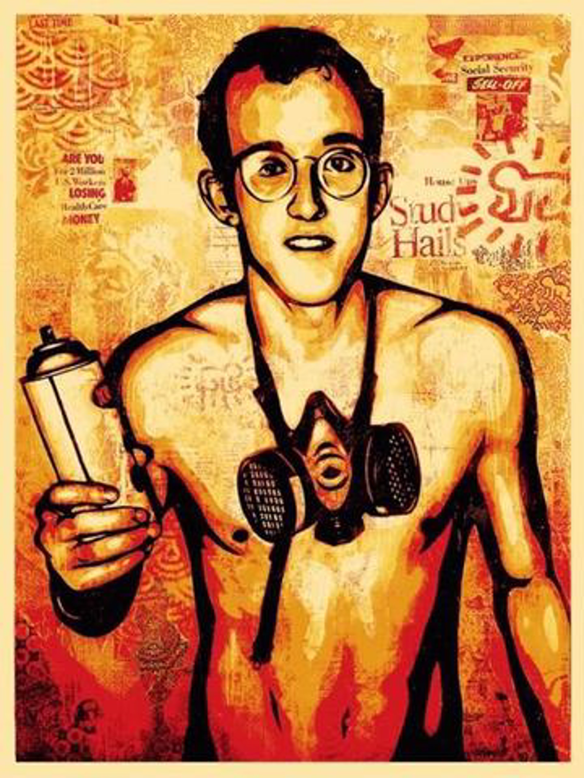 Keith Haring (sold) by Shepard Fairey
