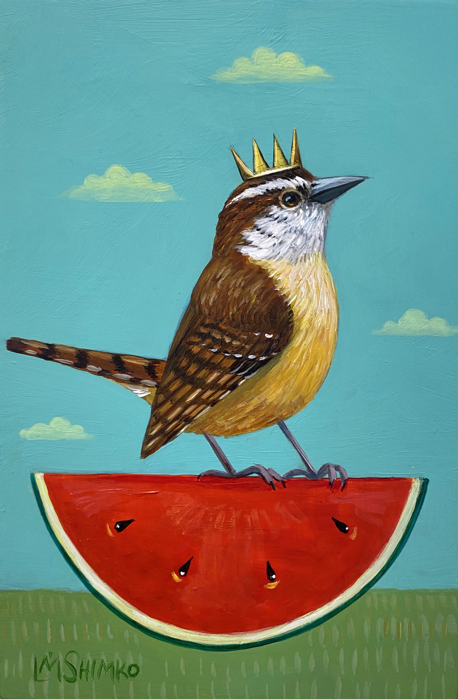 Carolina Wren Watermelon by Lisa Shimko