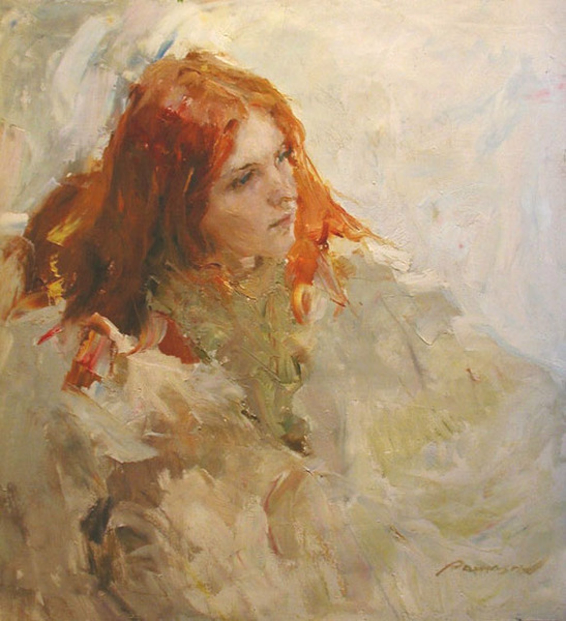 Olya in White by Renat Ramazanov