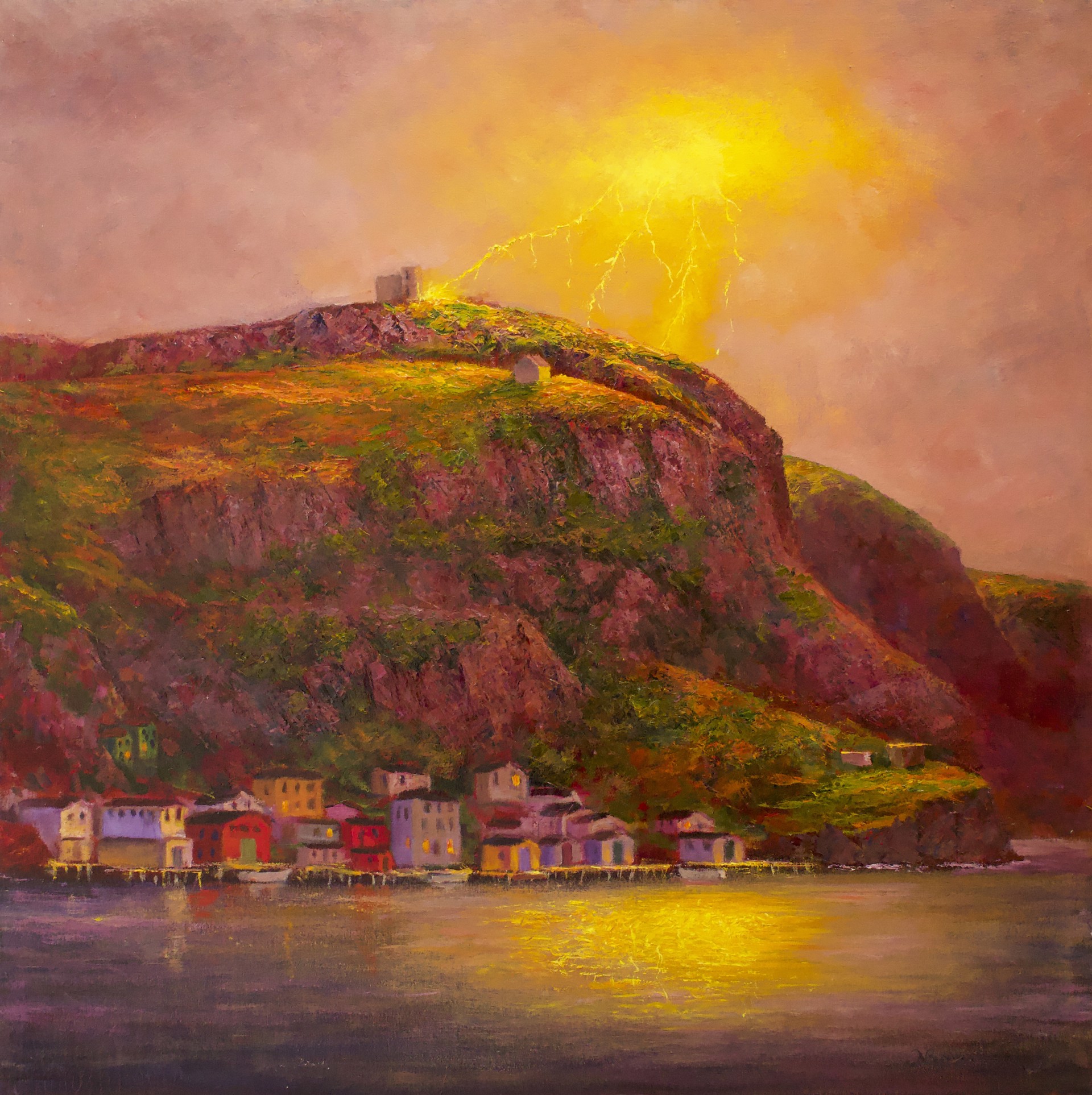 Lightning over Signal Hill by Michael Greene