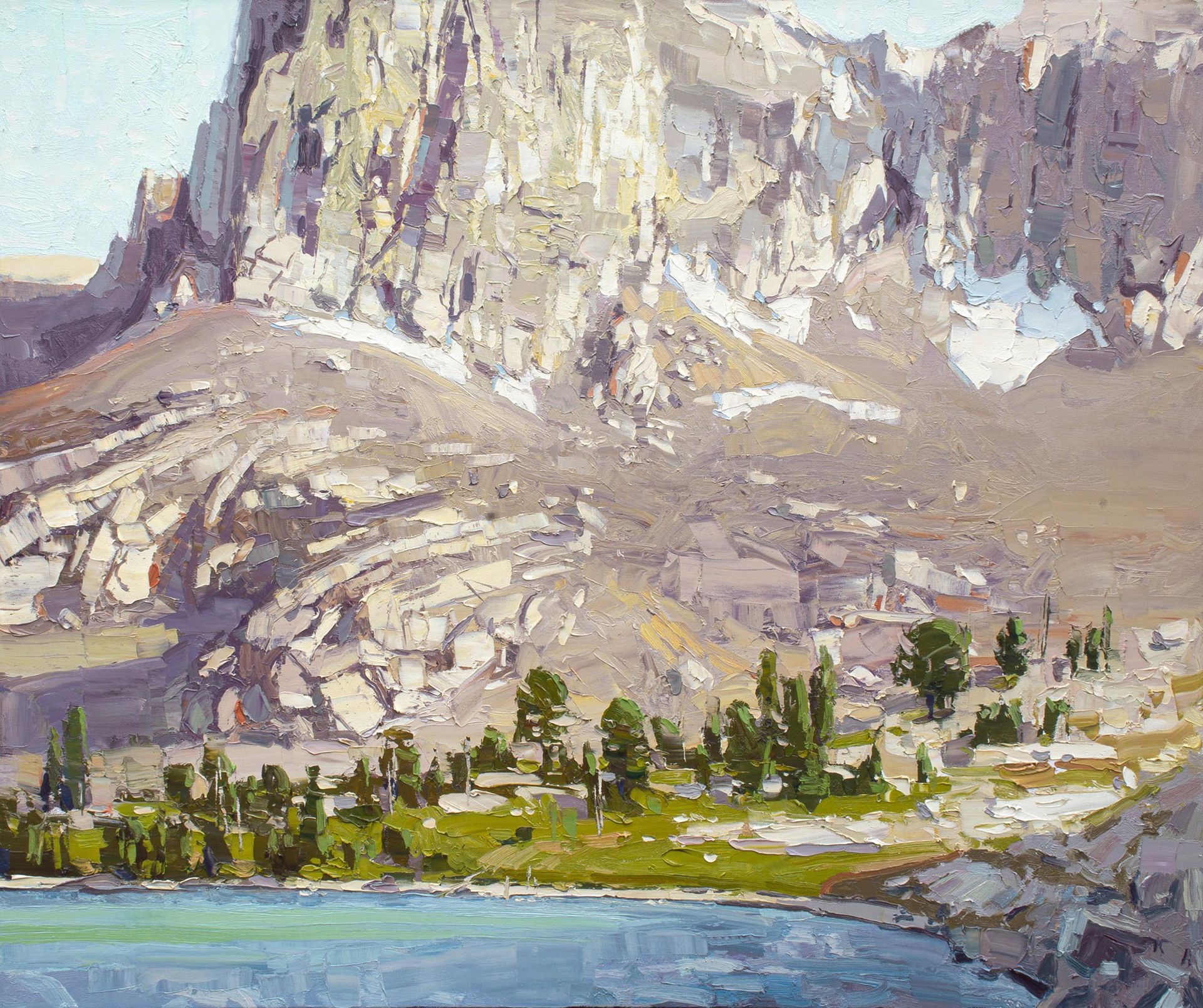 A Contemporary Landscape Painting Of A Lake In Front Of Mountains By Silas Thompson Available At Gallery Wild