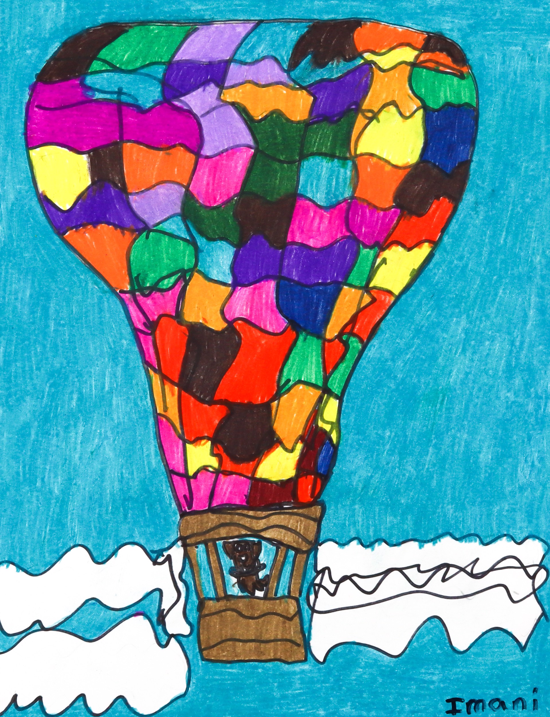 Hot Air Balloon with Dog by Imani Turner