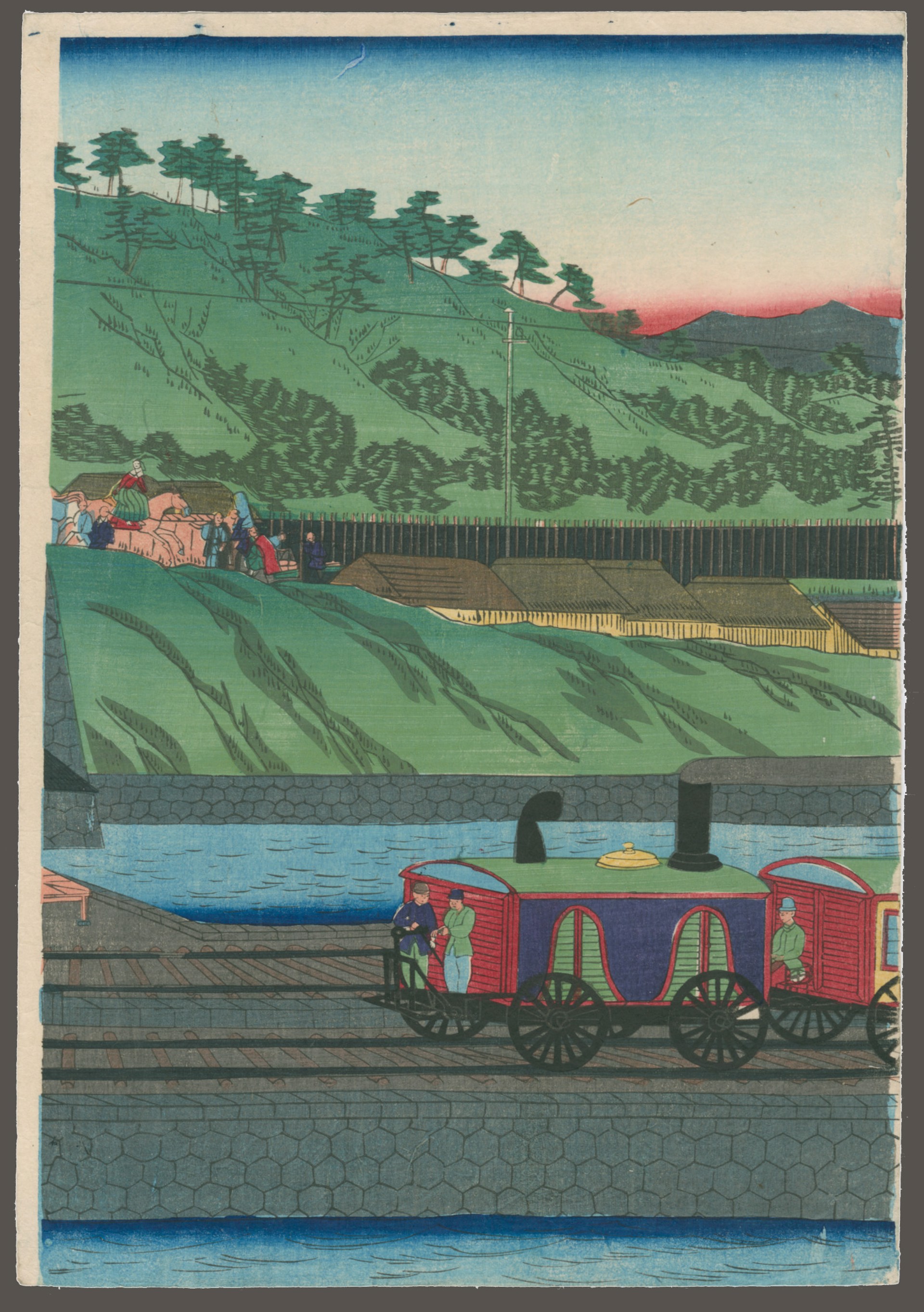 The Jhoki Train of the Tokyo Takanawa Railroad by Yoshitora