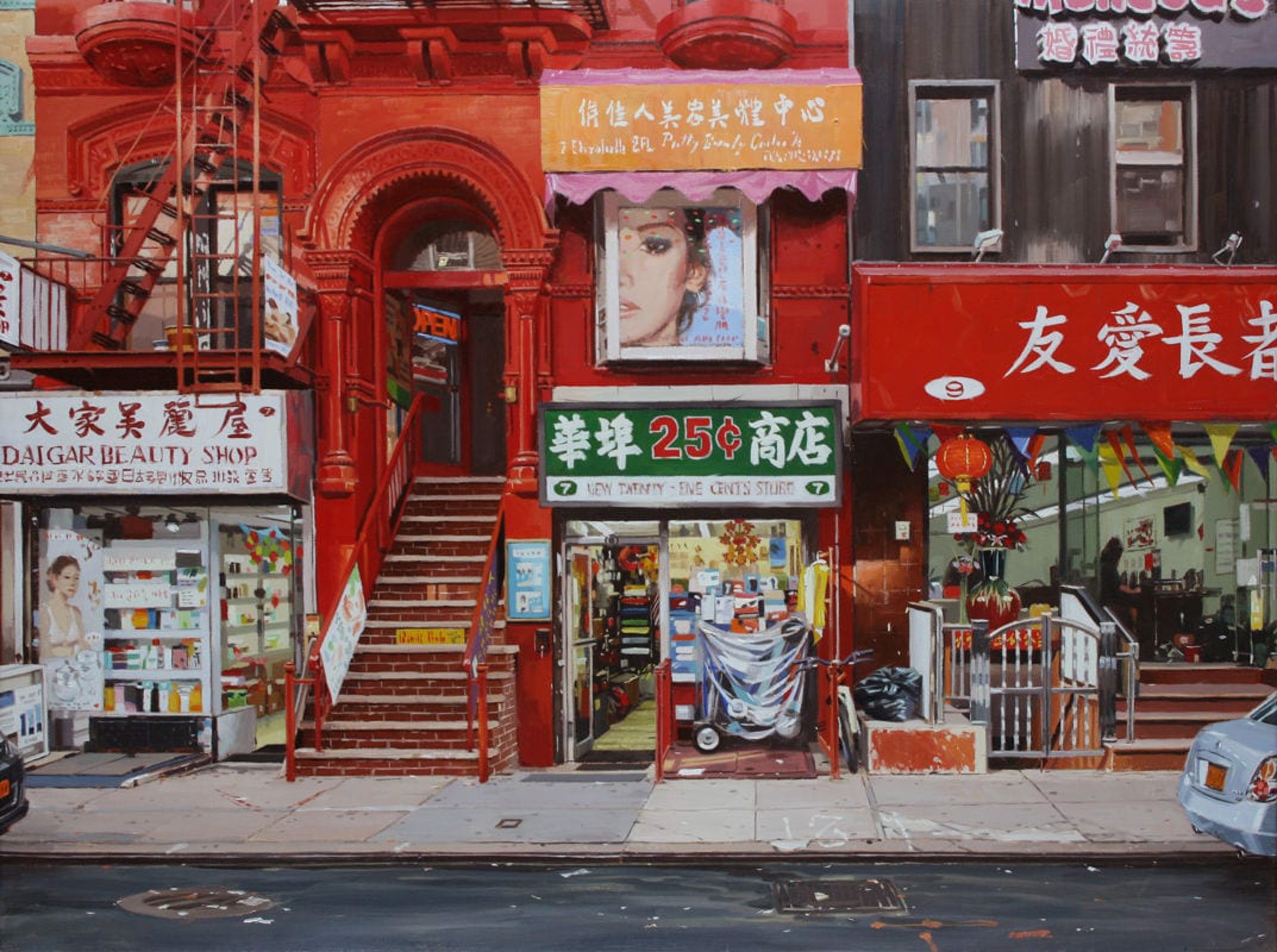 Red Facade in China Town by Vincent Giarrano