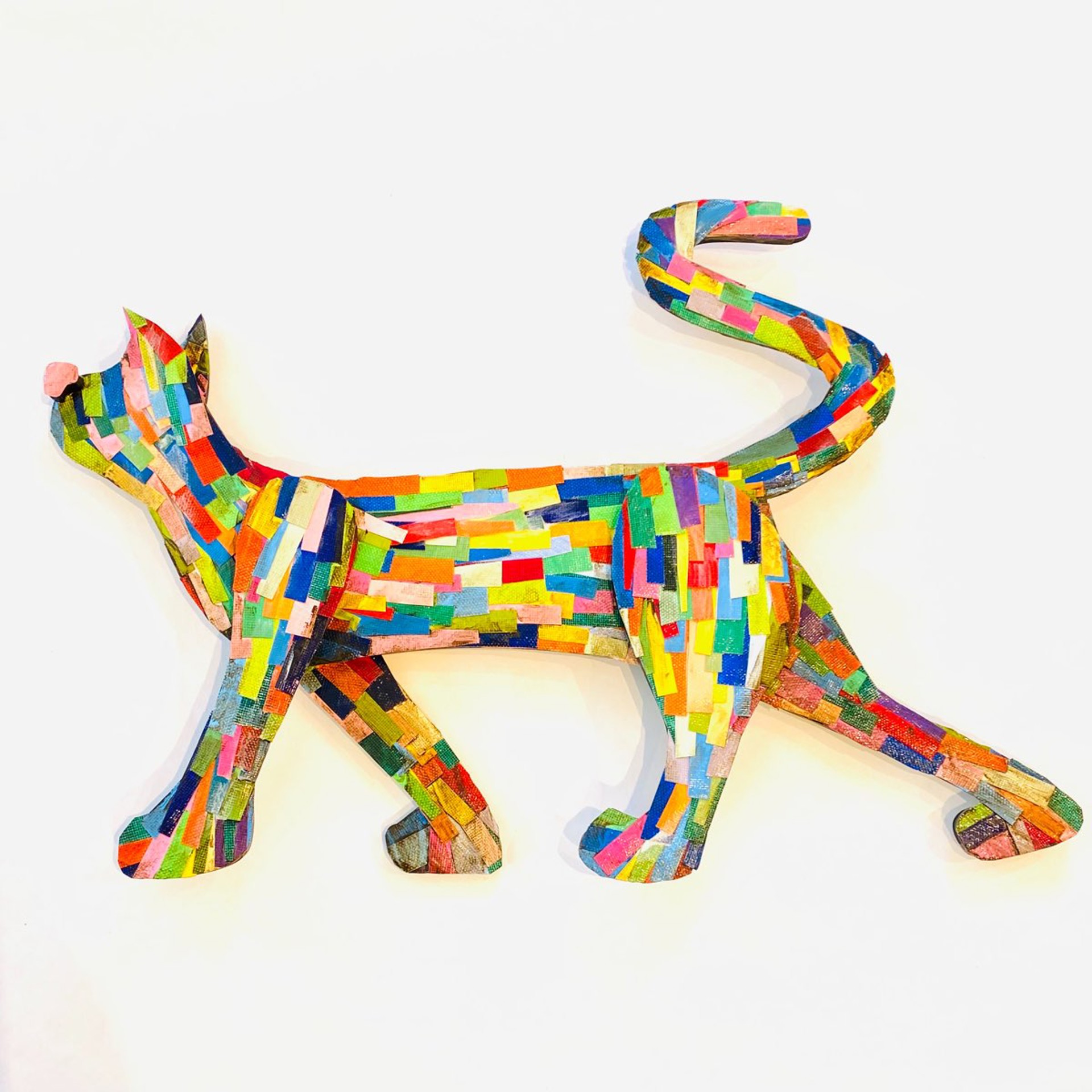 RC227 Walking Calico Cat Wall Sculpture by Robin Cooper Dare
