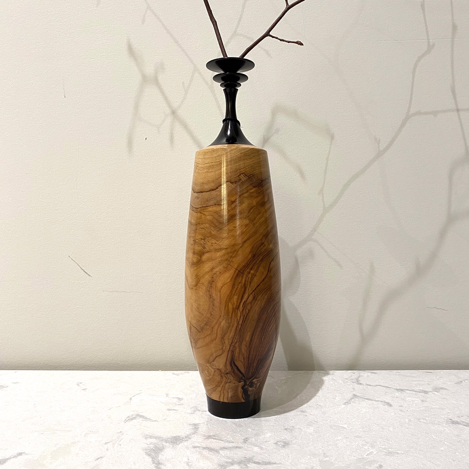 Blackwood and Olivewood Vase by Paul Gray Diamond