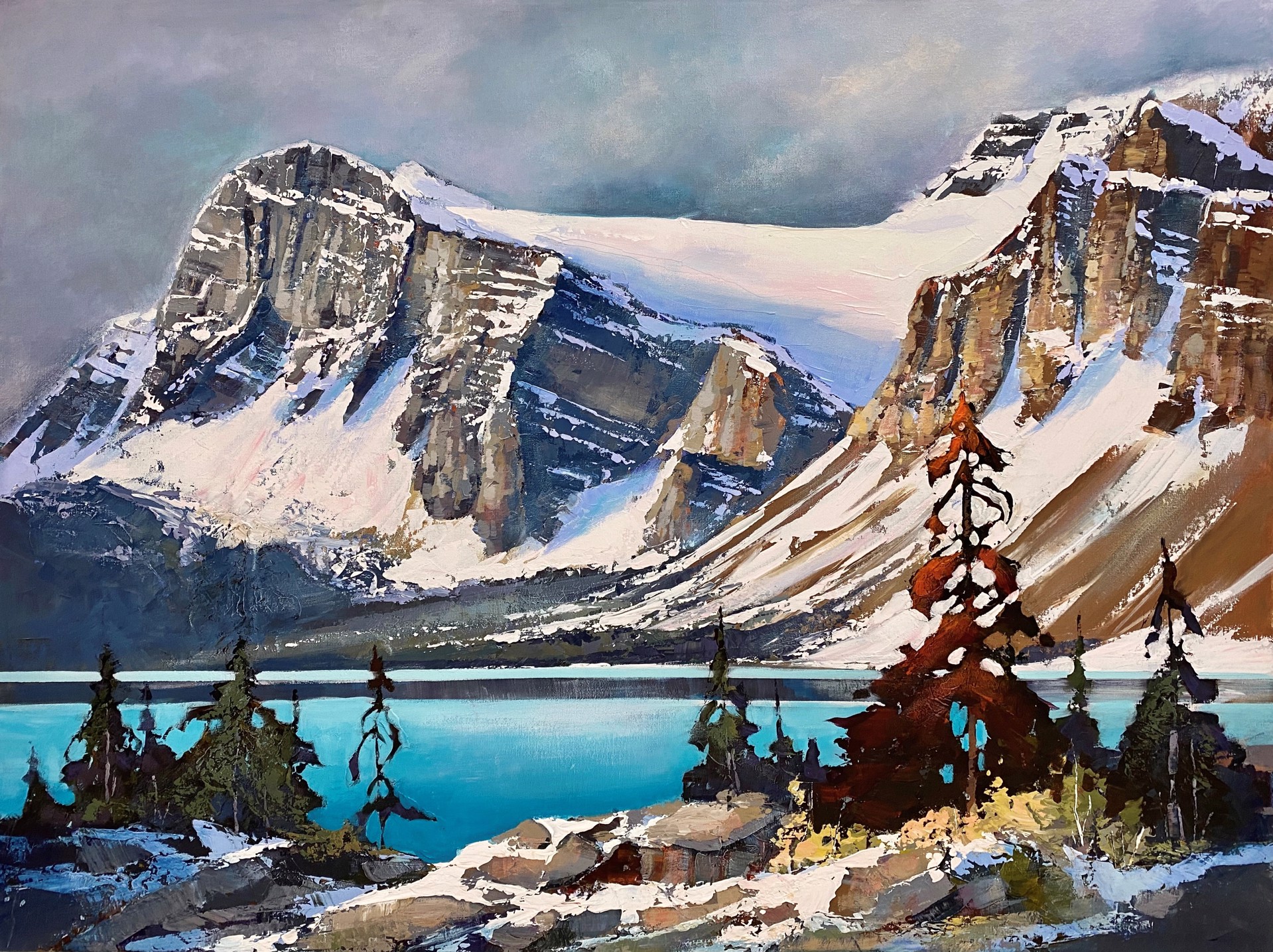Crowfoot and Bow Lake by Linda Wilder